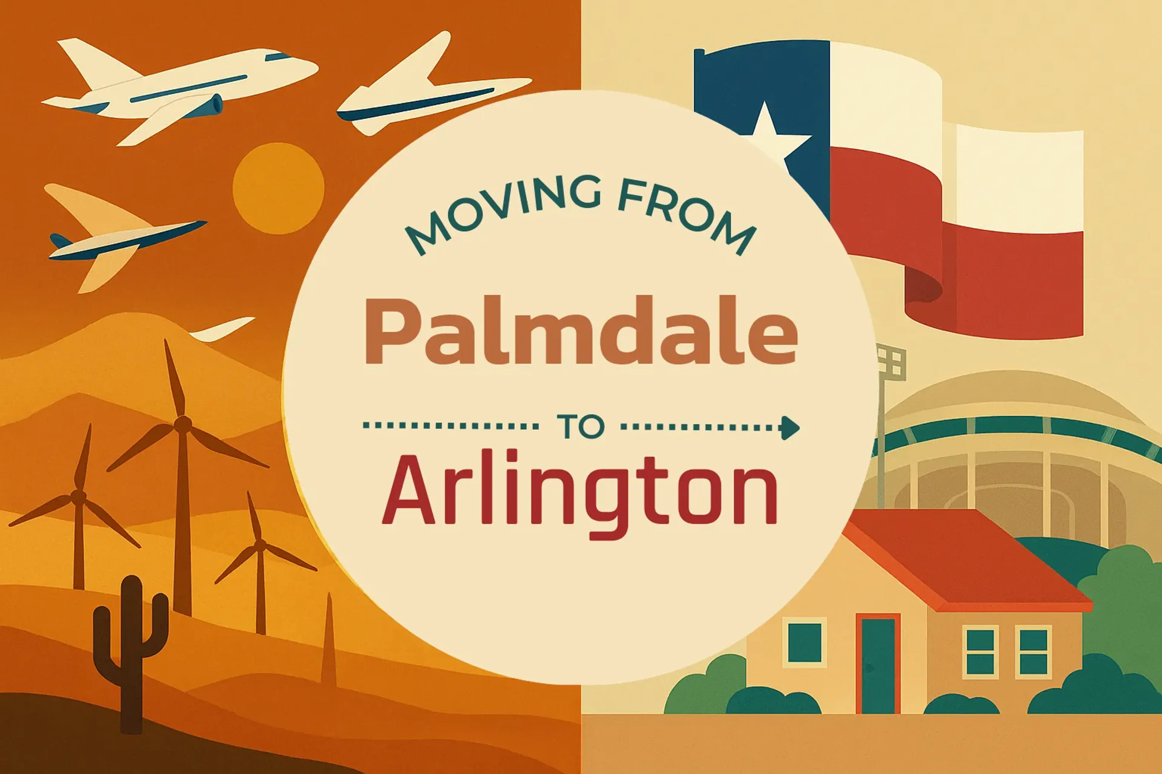 Side-by-side comparison of Palmdale to Arlington moving companies