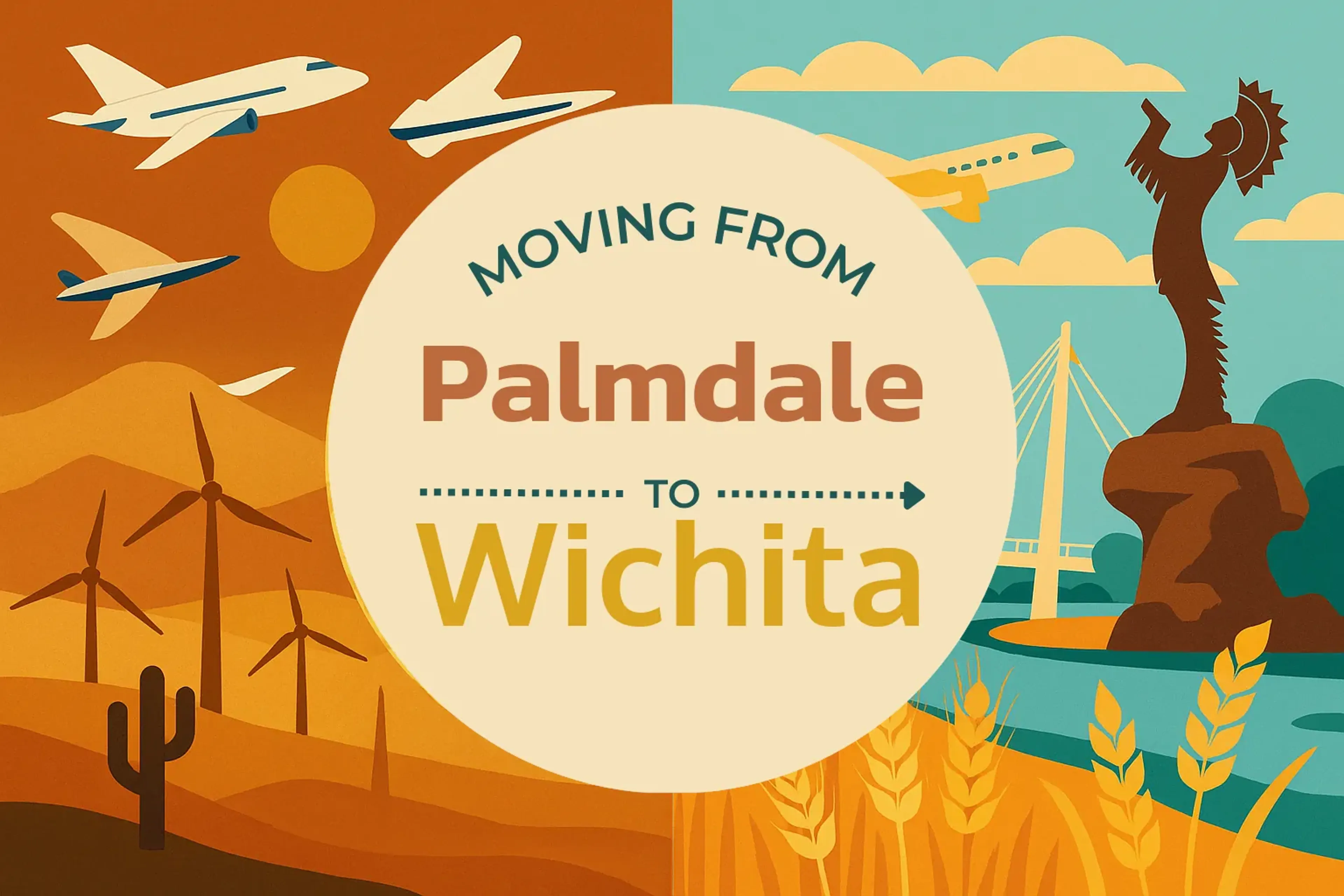 Side-by-side comparison of Palmdale to Wichita moving companies