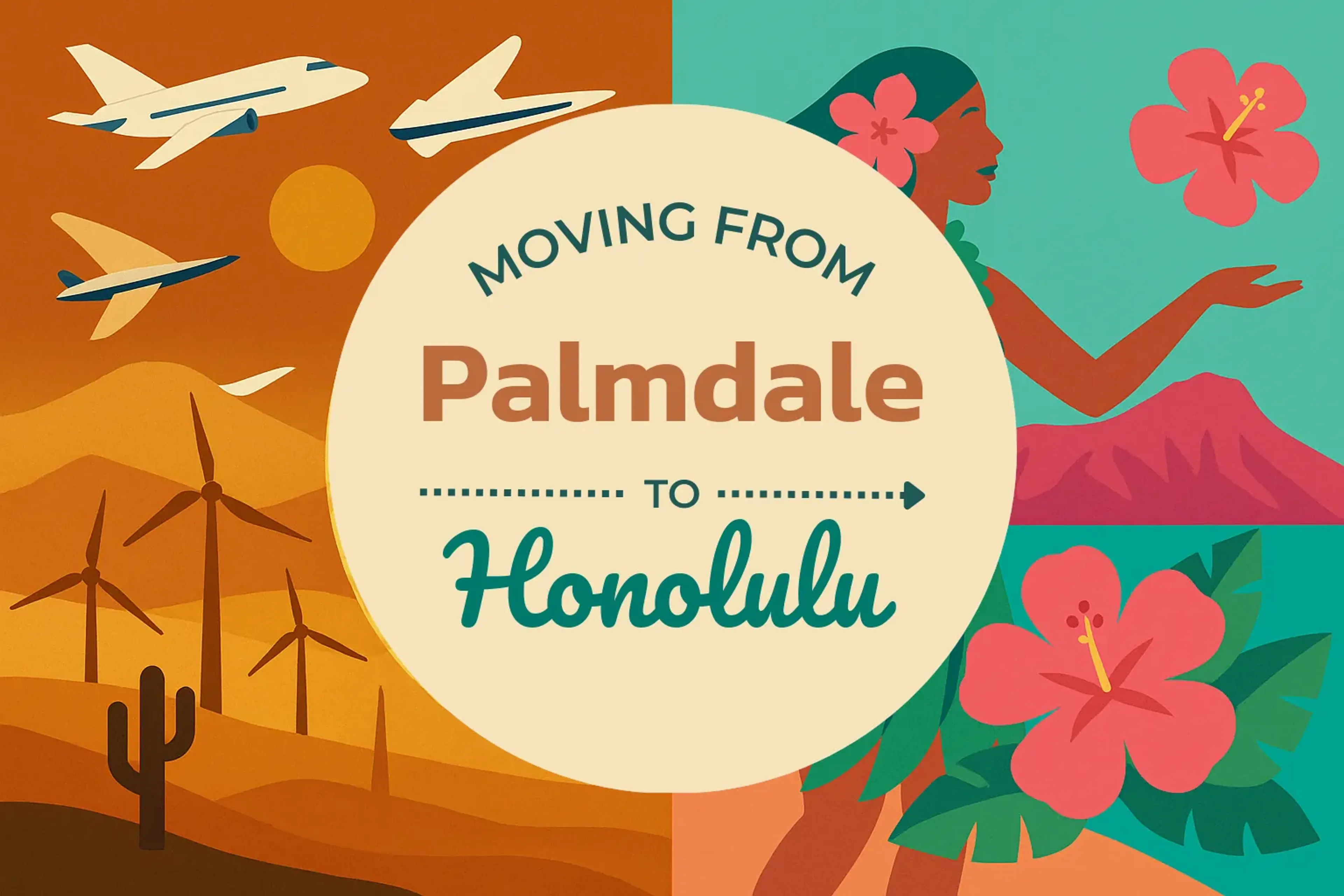 Side-by-side comparison of Palmdale to Honolulu moving companies