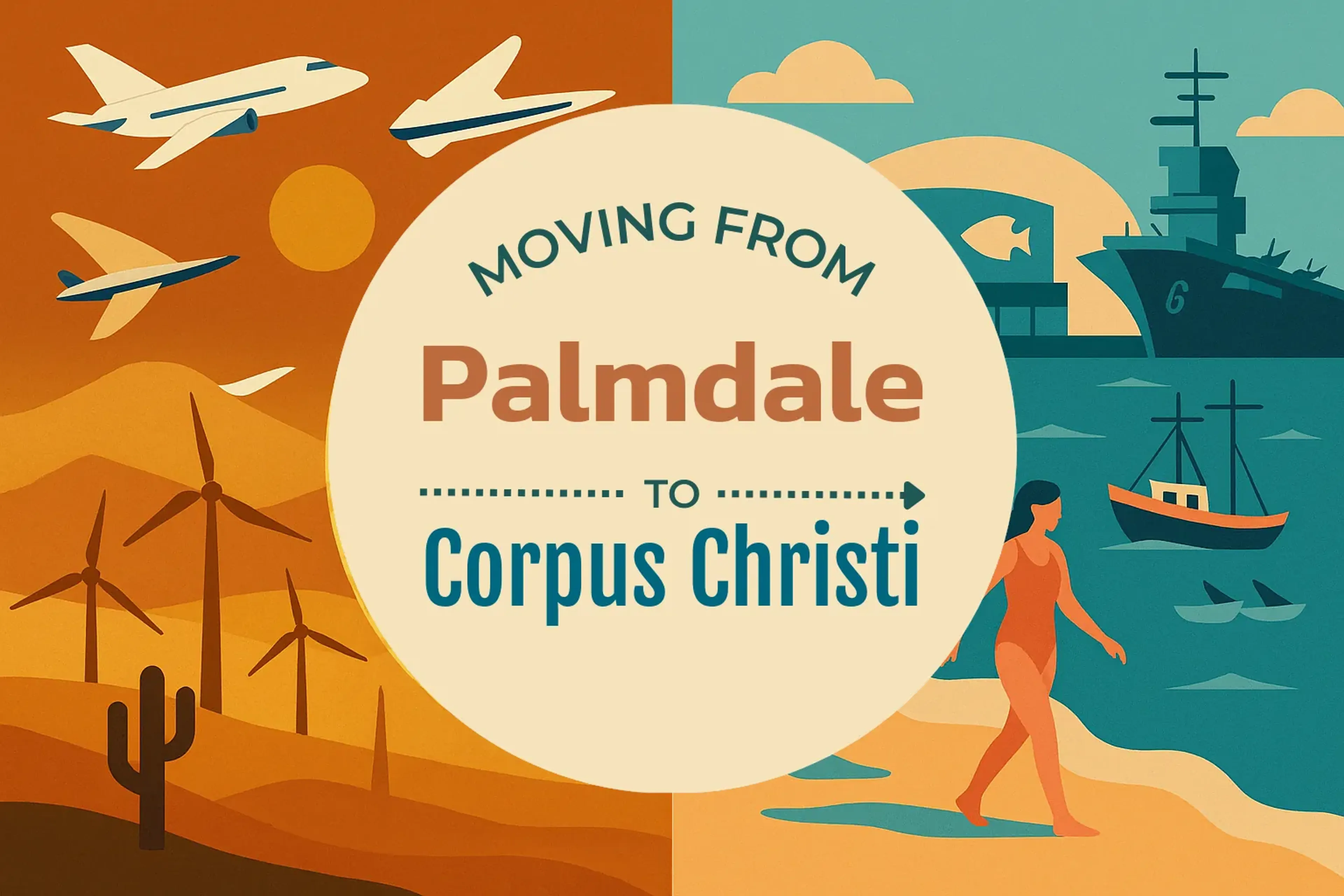 Side-by-side comparison of Palmdale to Corpus Christi moving companies