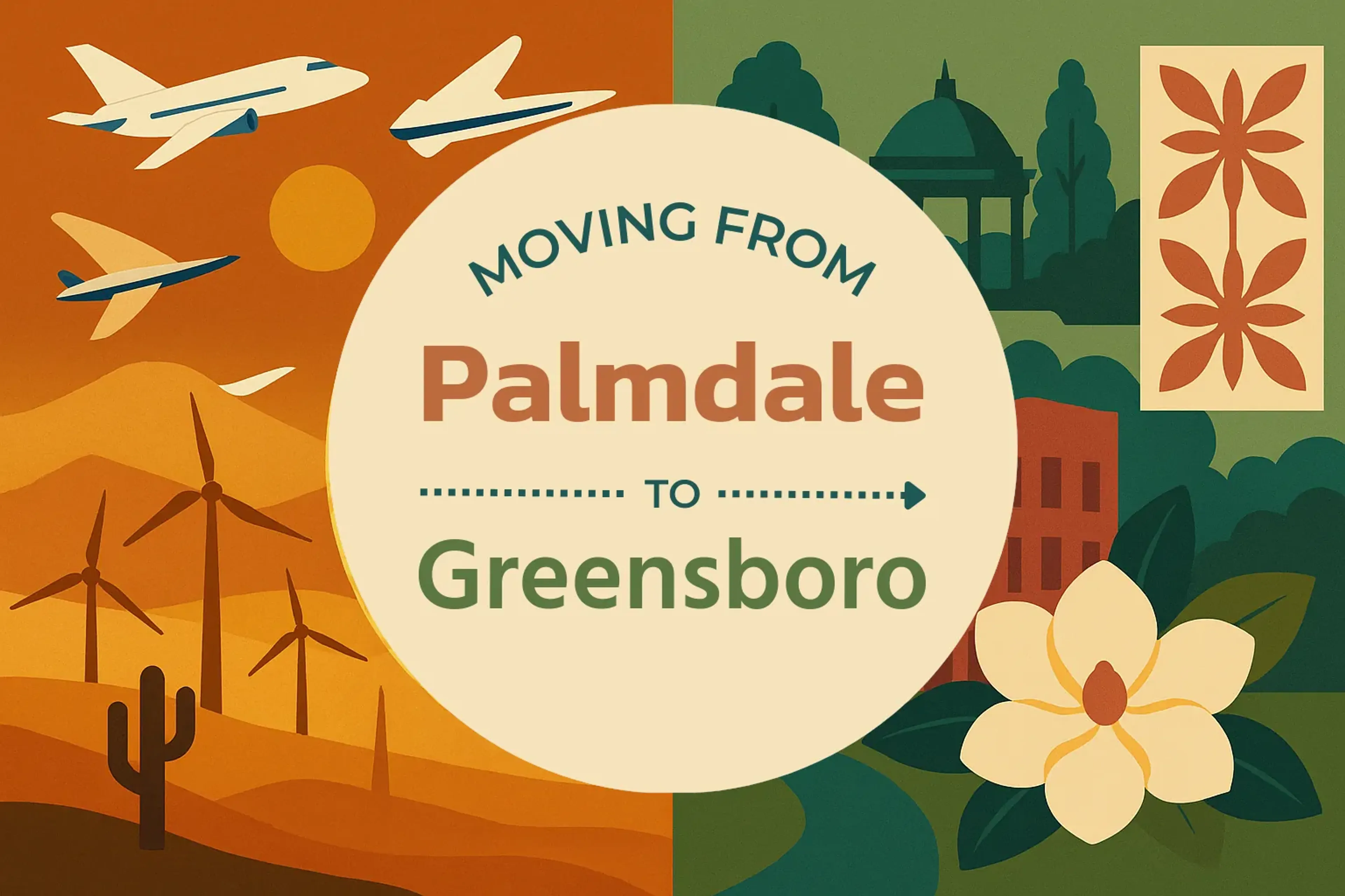 Side-by-side comparison of Palmdale to Greensboro moving companies