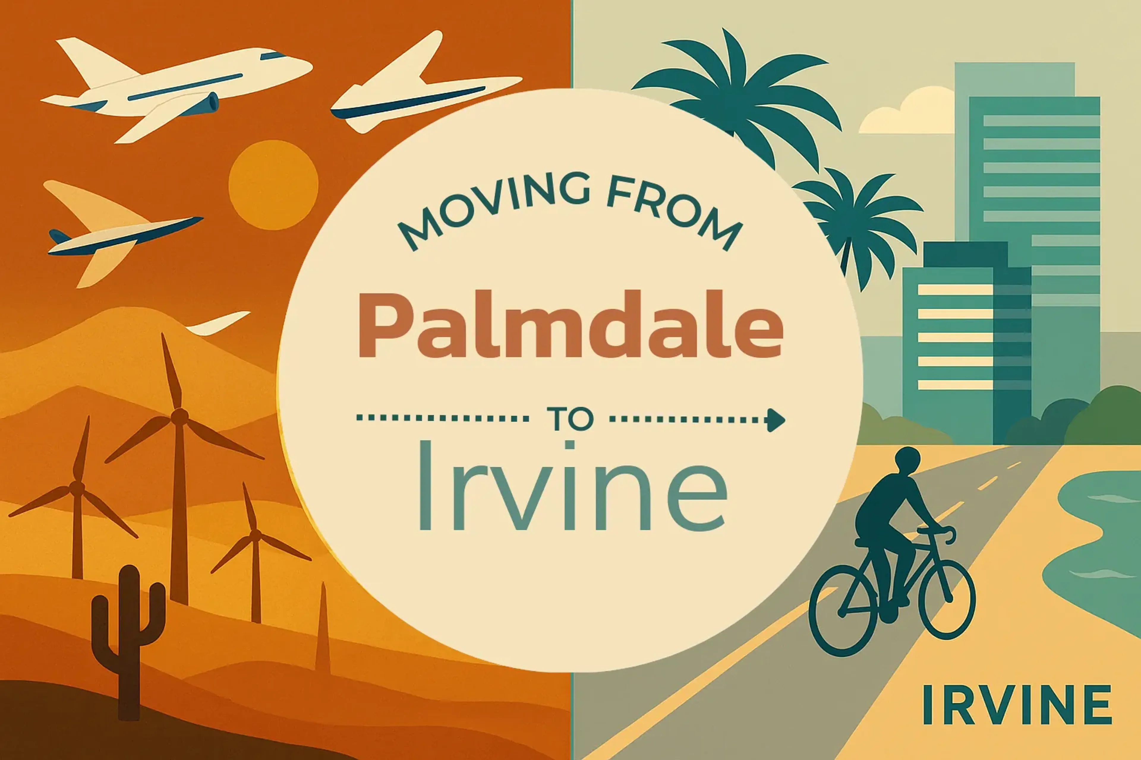 Side-by-side comparison of Palmdale to Irvine moving companies