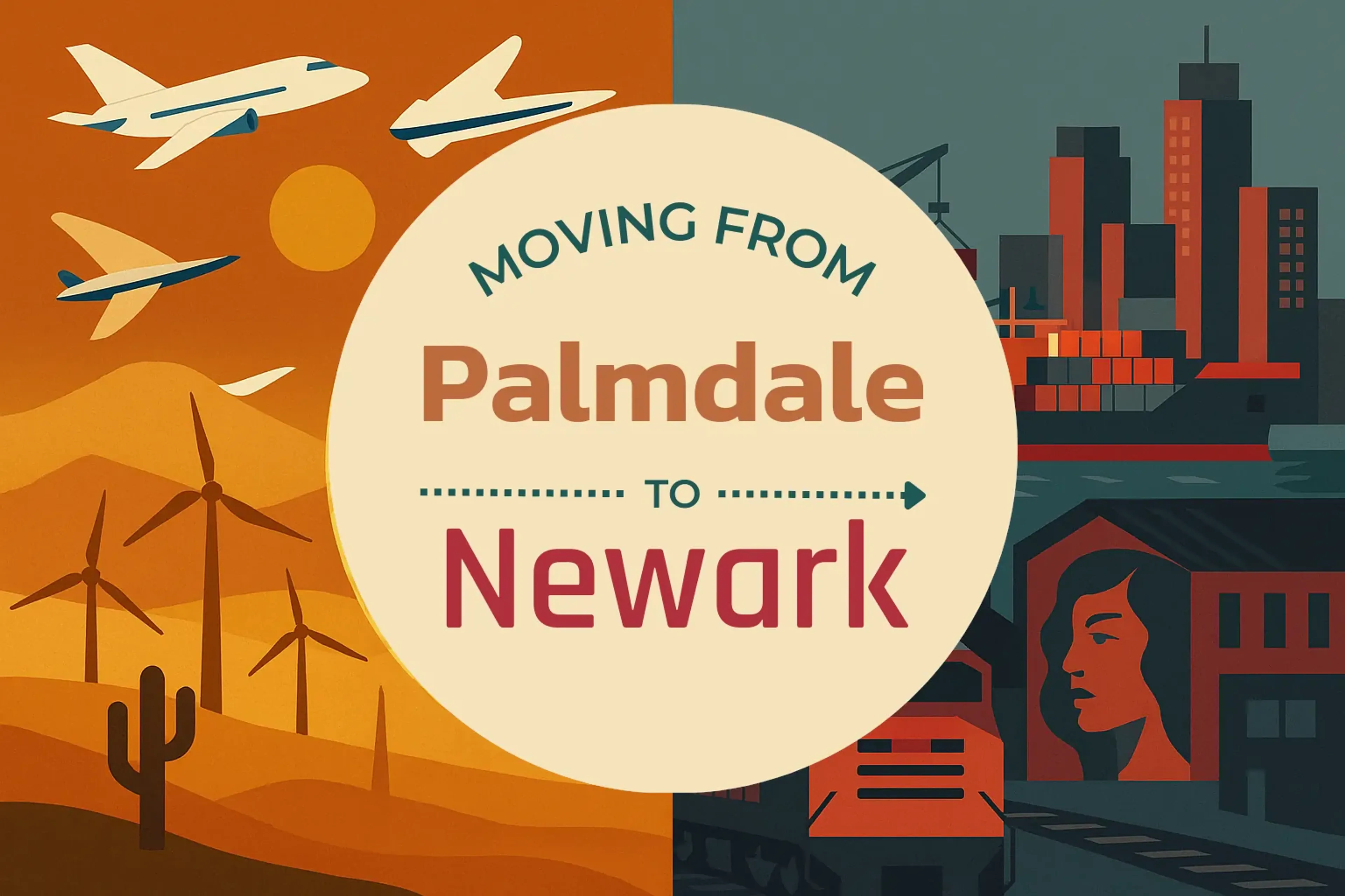 Side-by-side comparison of Palmdale to Newark moving companies