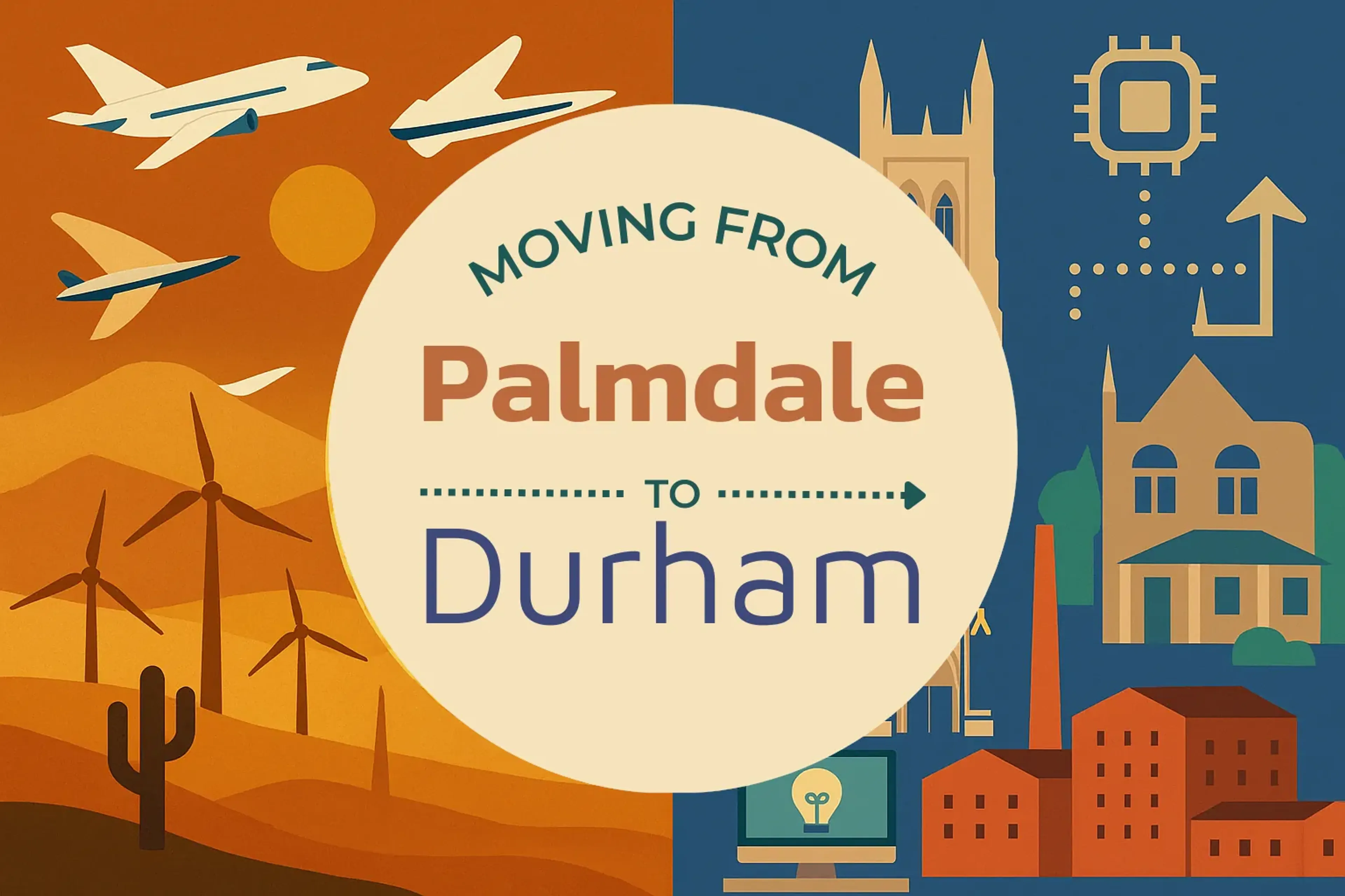 Side-by-side comparison of Palmdale to Durham moving companies