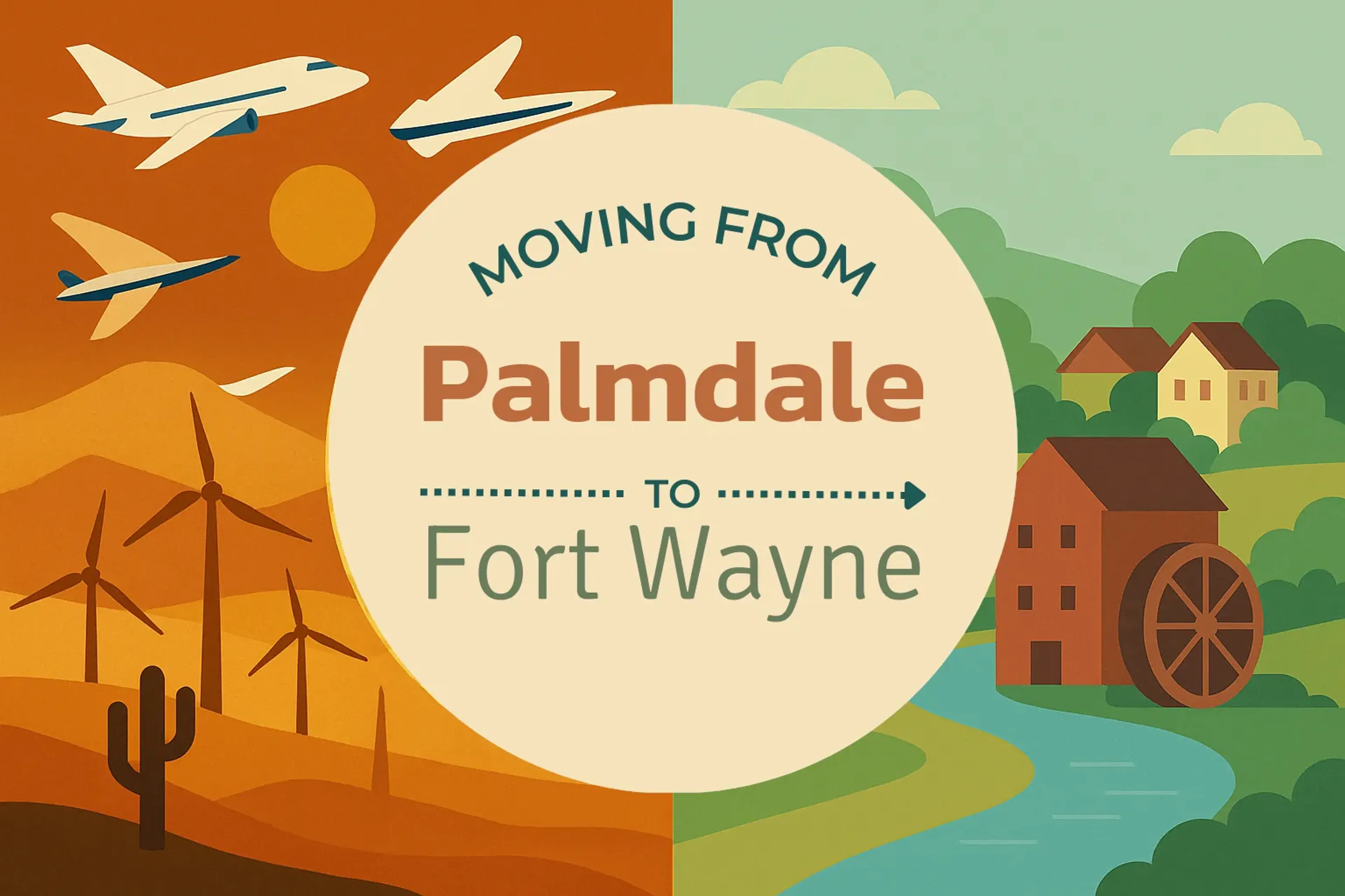 Side-by-side comparison of Palmdale to Fort Wayne moving companies