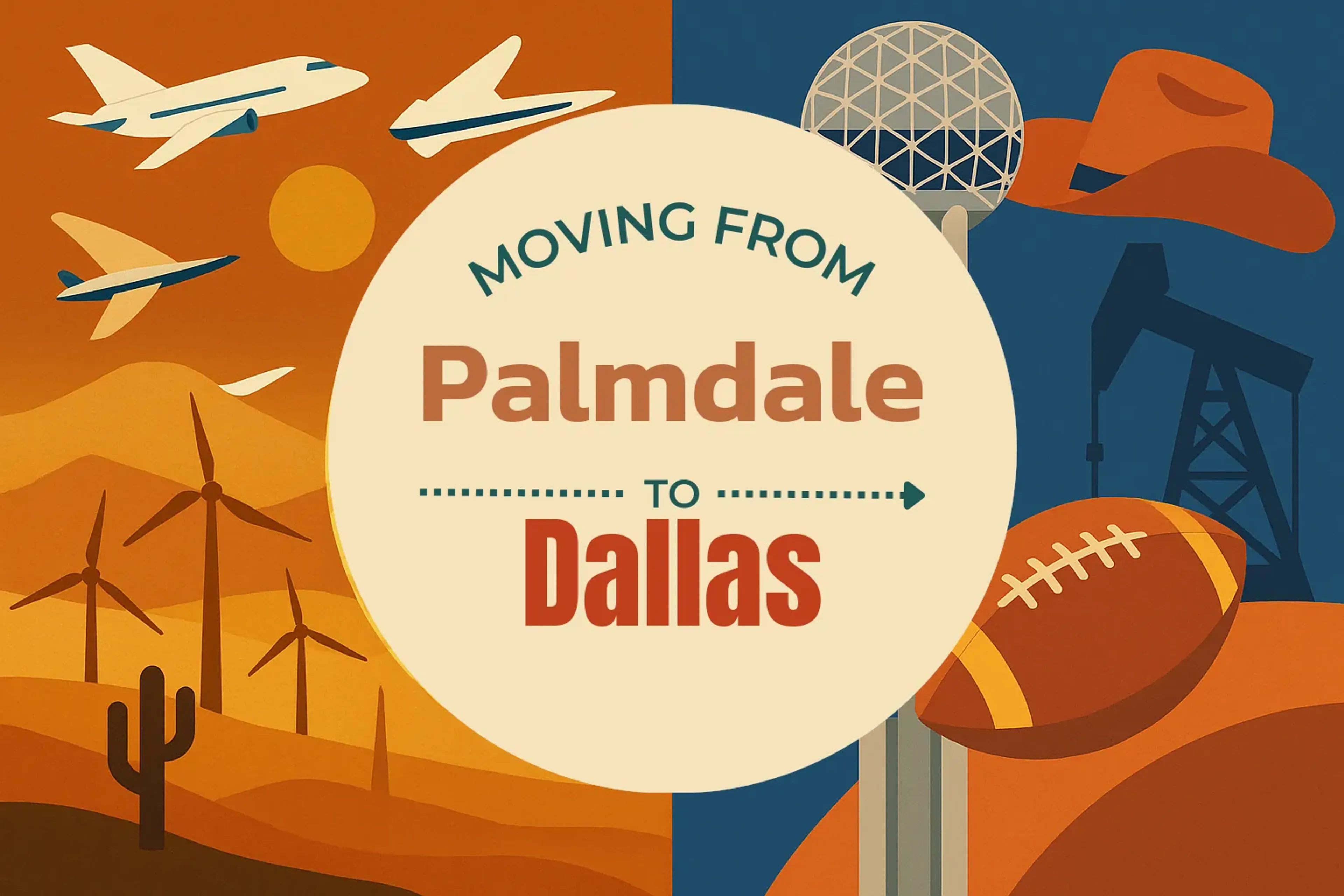 Side-by-side comparison of Palmdale to Dallas moving companies