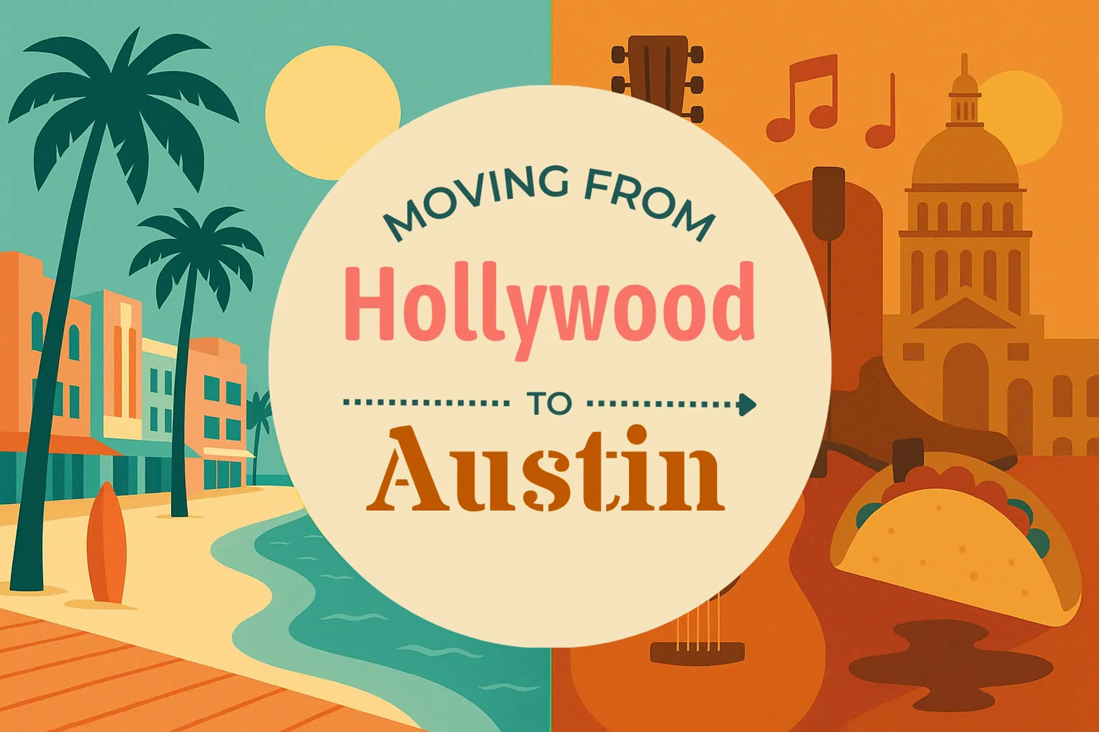 Side-by-side comparison of Hollywood to Austin moving companies