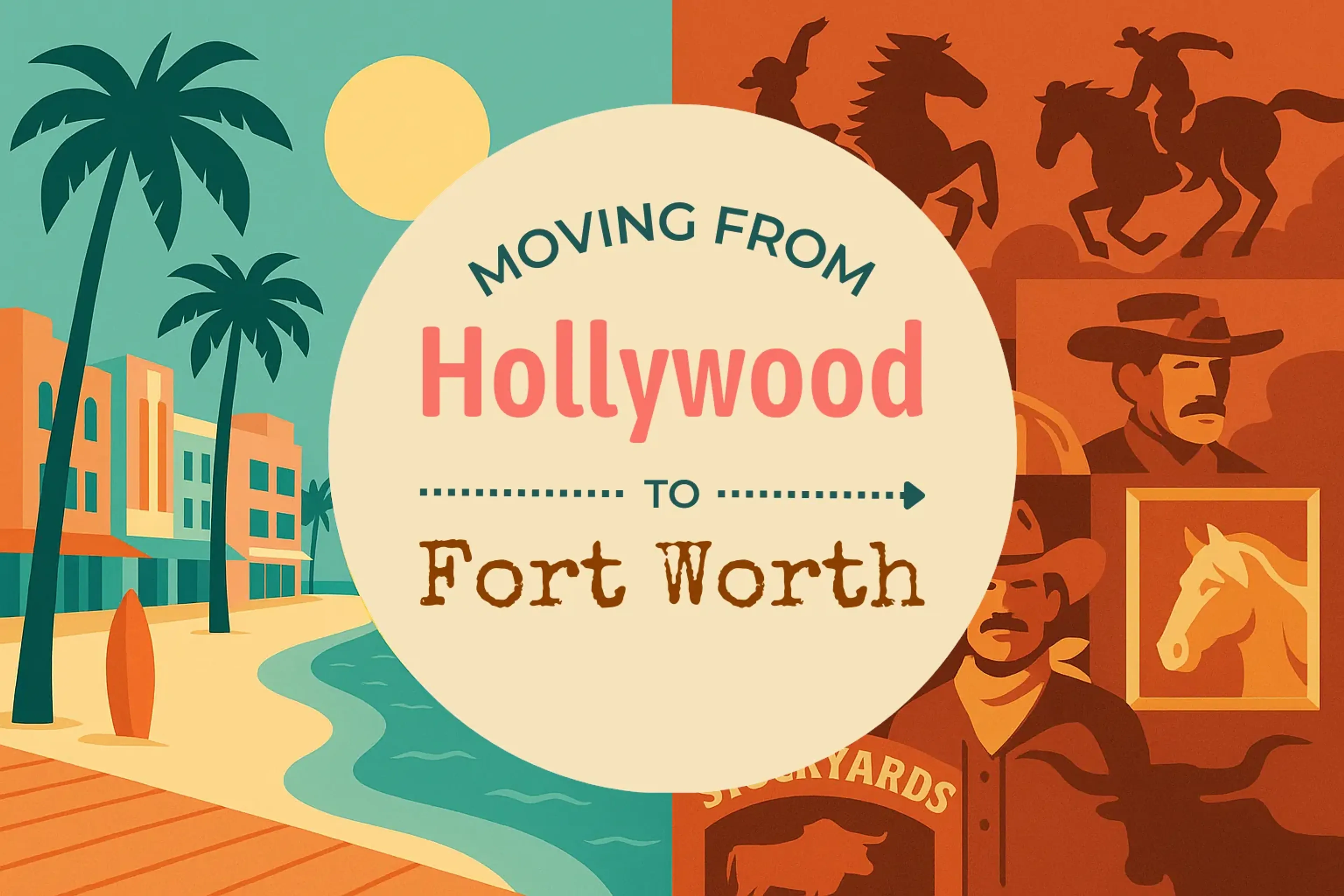 Side-by-side comparison of Hollywood to Fort Worth moving companies