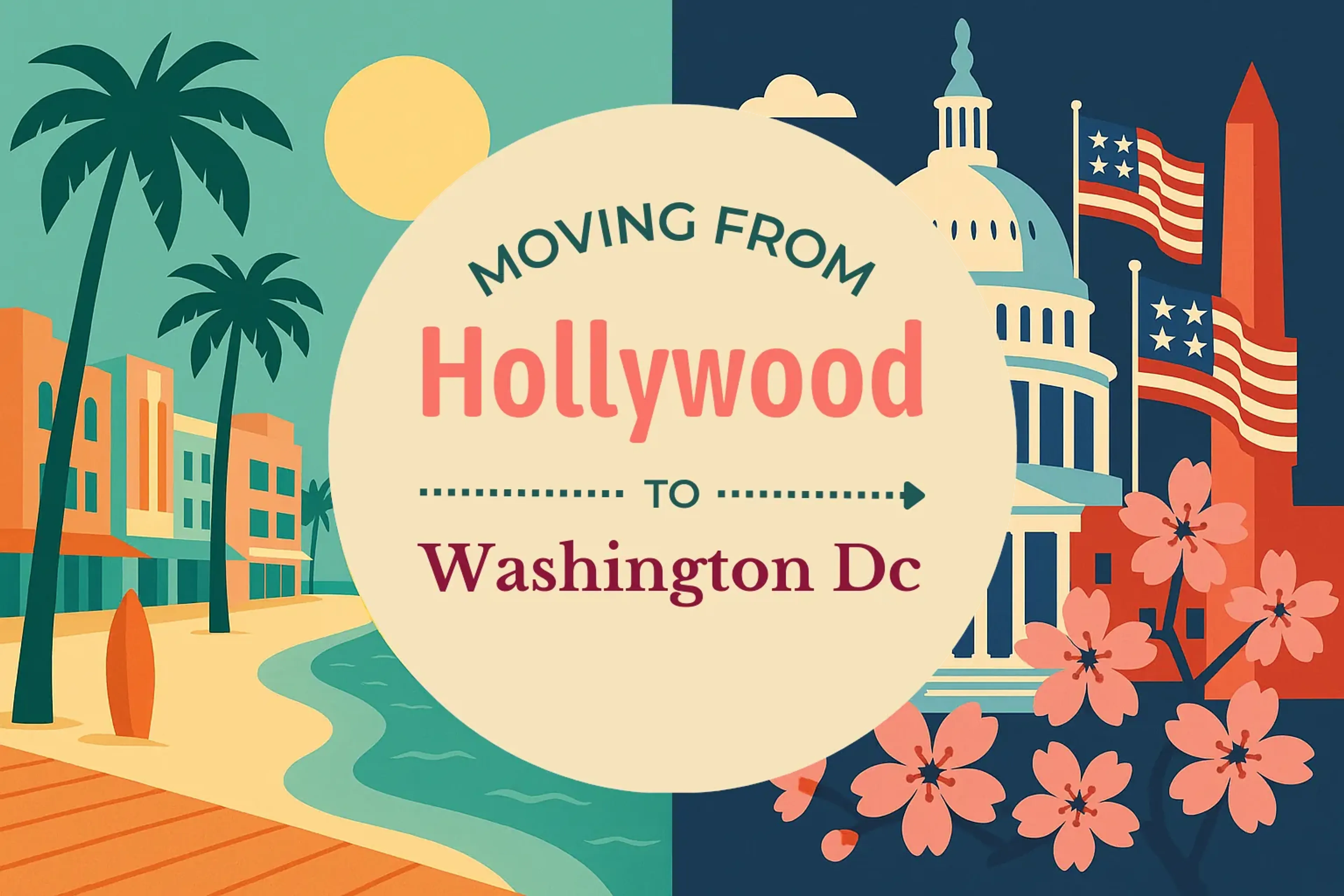 Side-by-side comparison of Hollywood to Washington DC moving companies