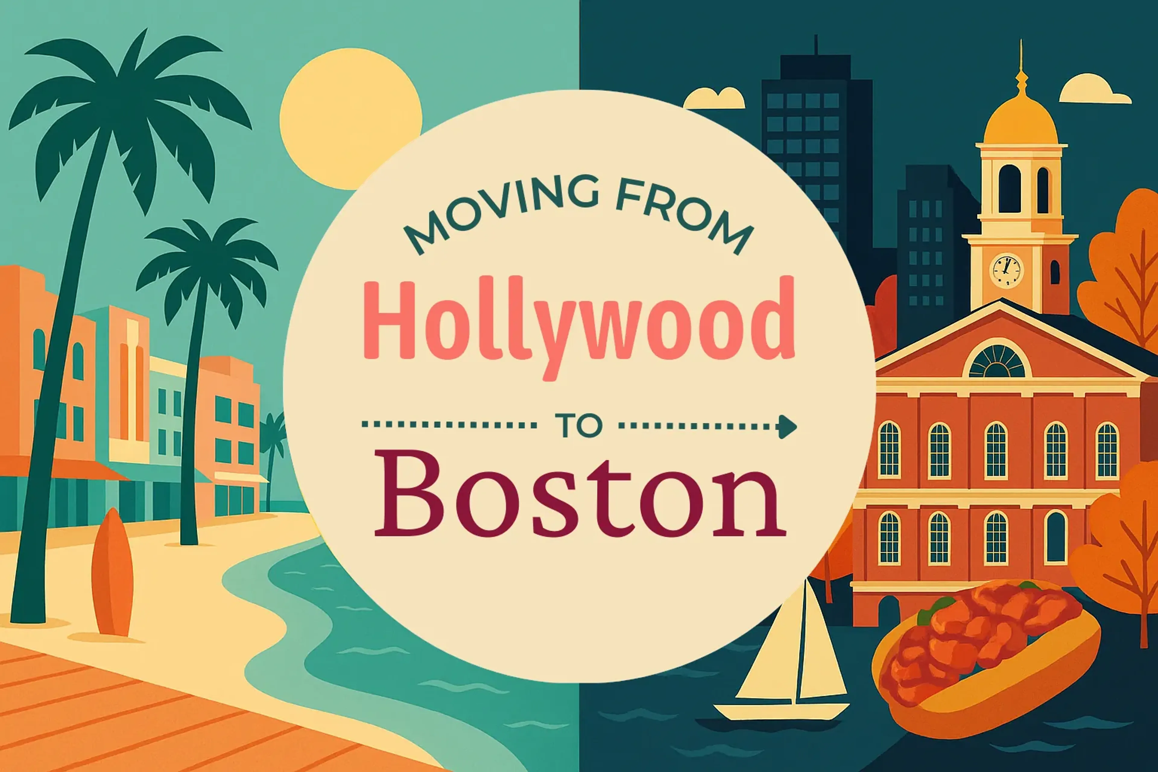Side-by-side comparison of Hollywood to Boston moving companies