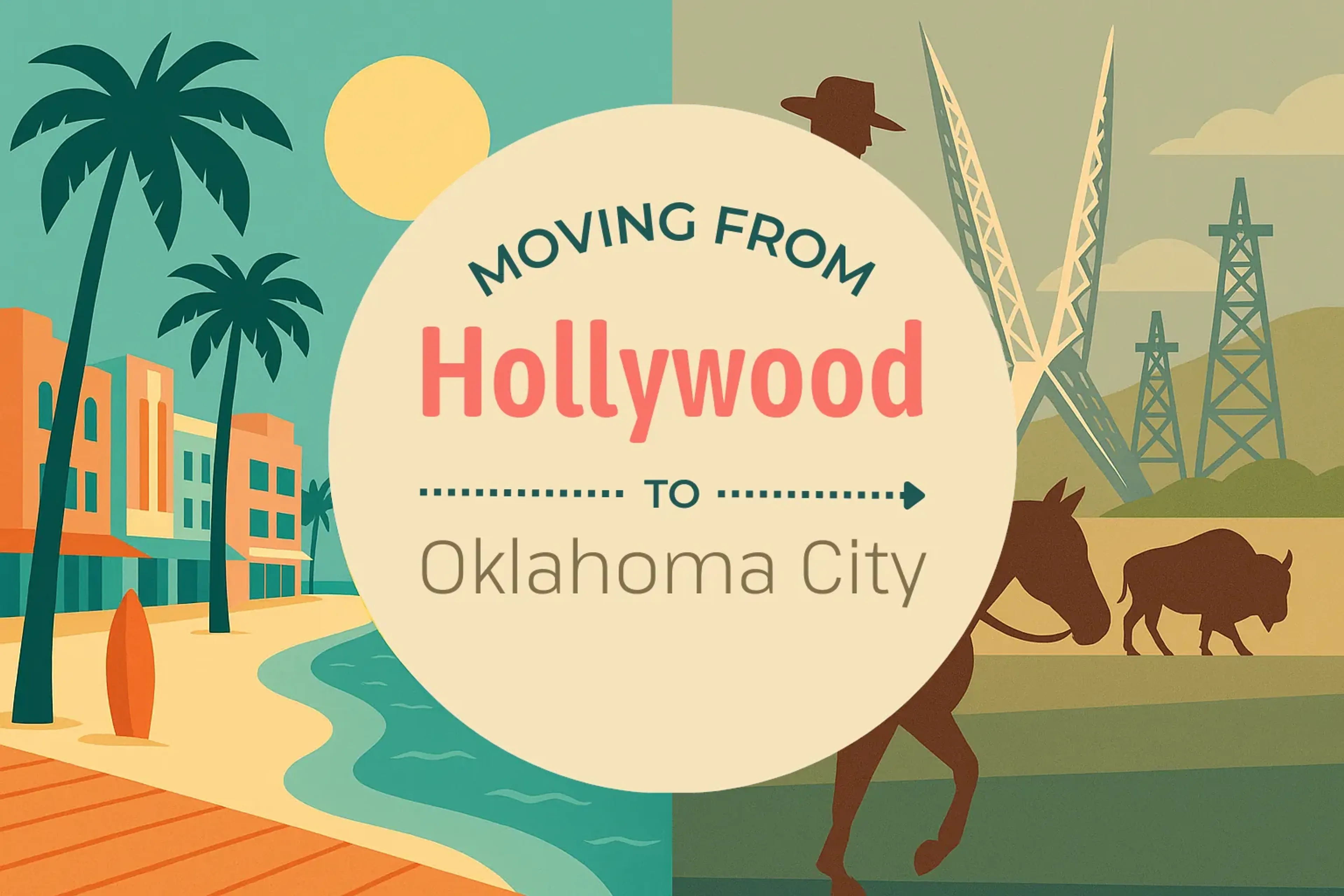 Side-by-side comparison of Hollywood to Oklahoma City moving companies