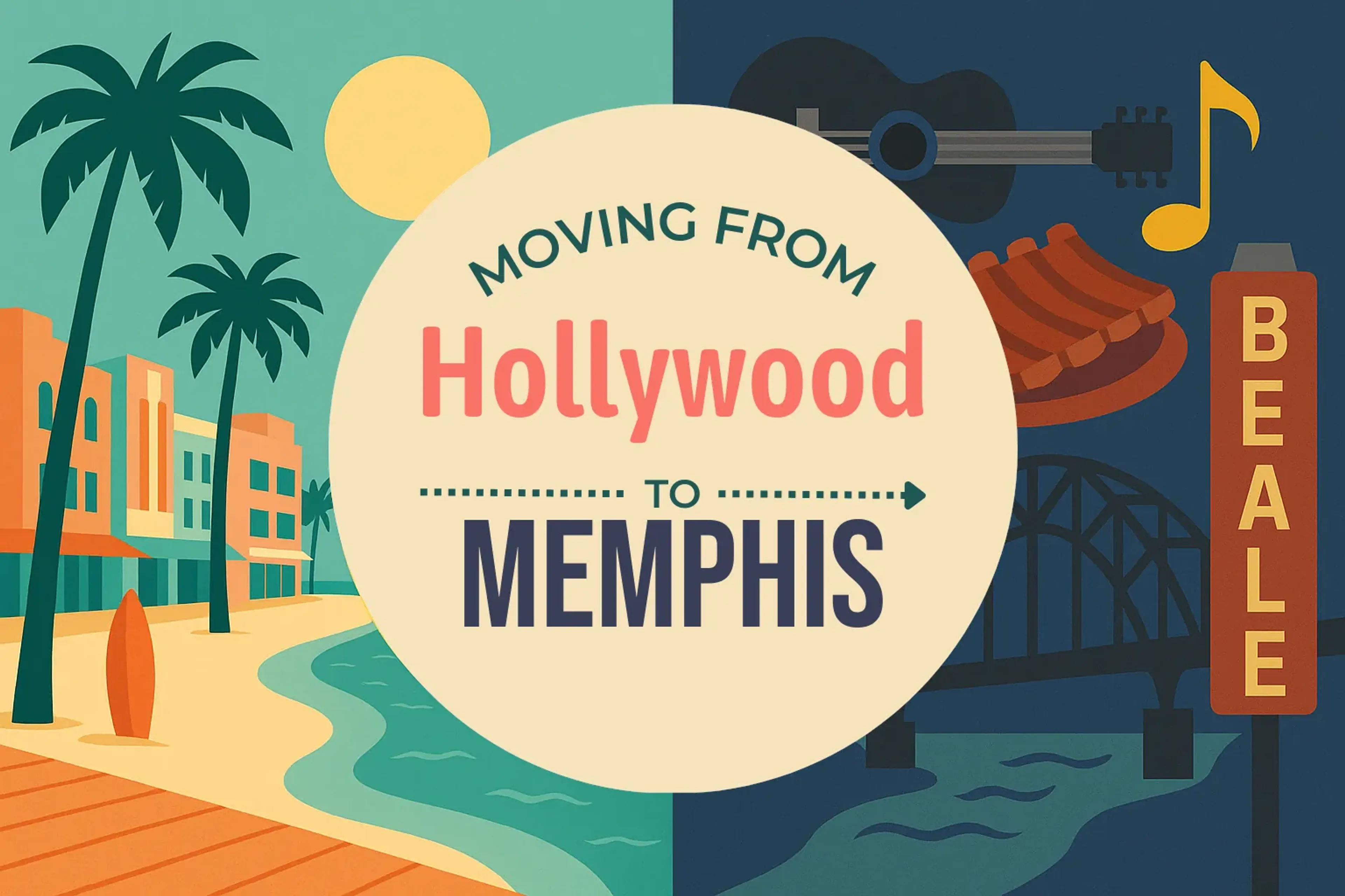 Side-by-side comparison of Hollywood to Memphis moving companies