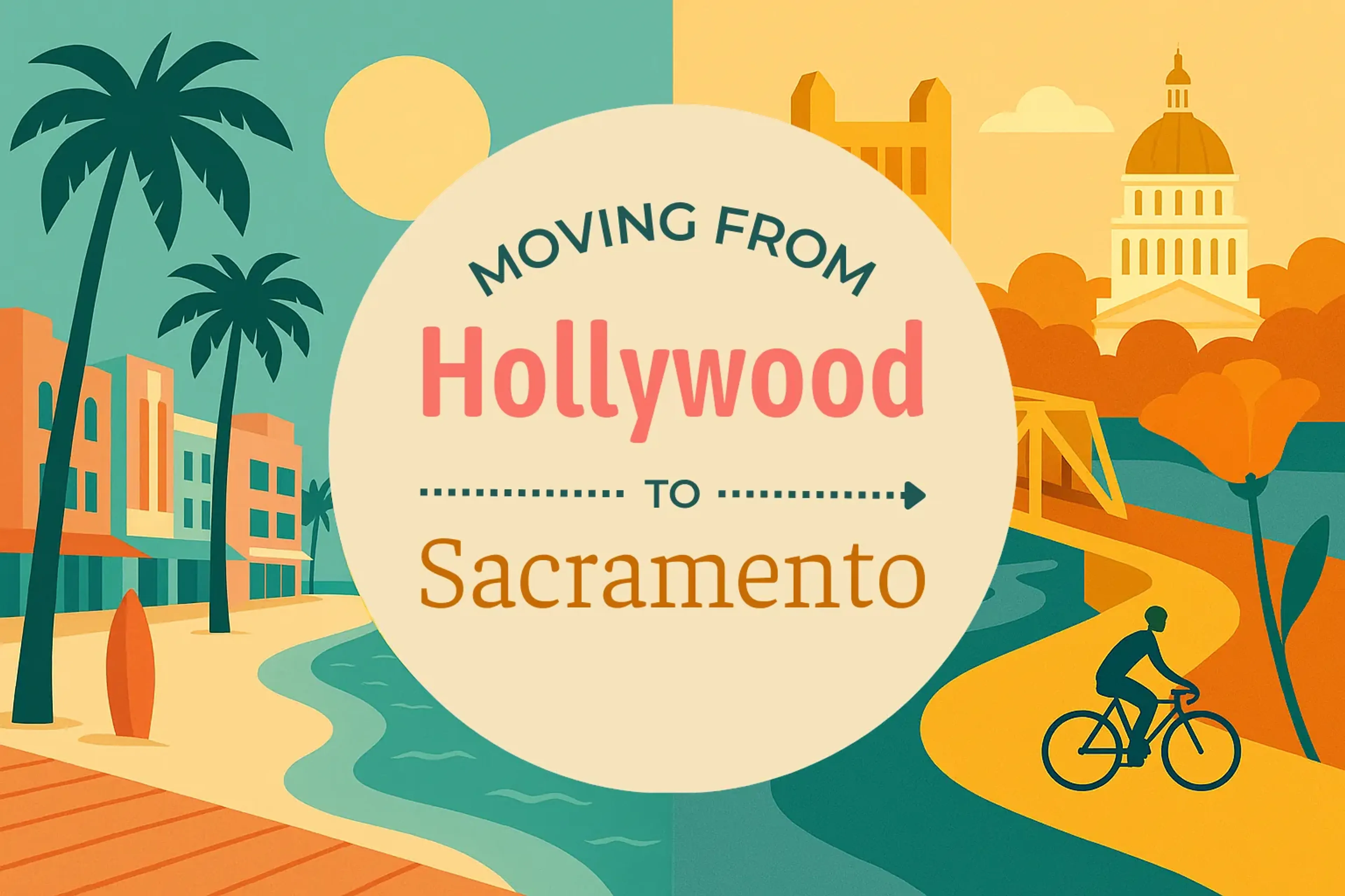 Side-by-side comparison of Hollywood to Sacramento moving companies