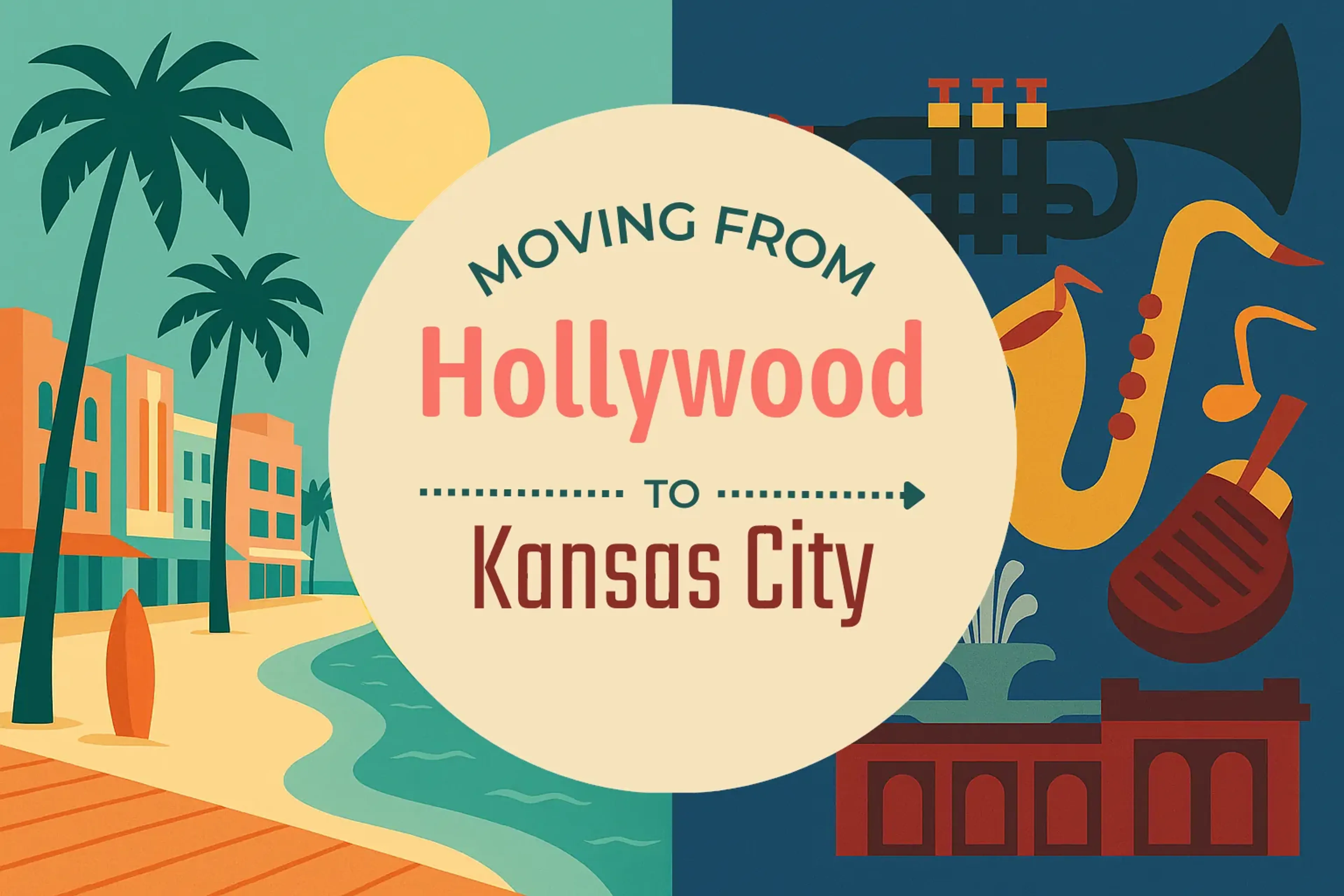 Side-by-side comparison of Hollywood to Kansas City moving companies