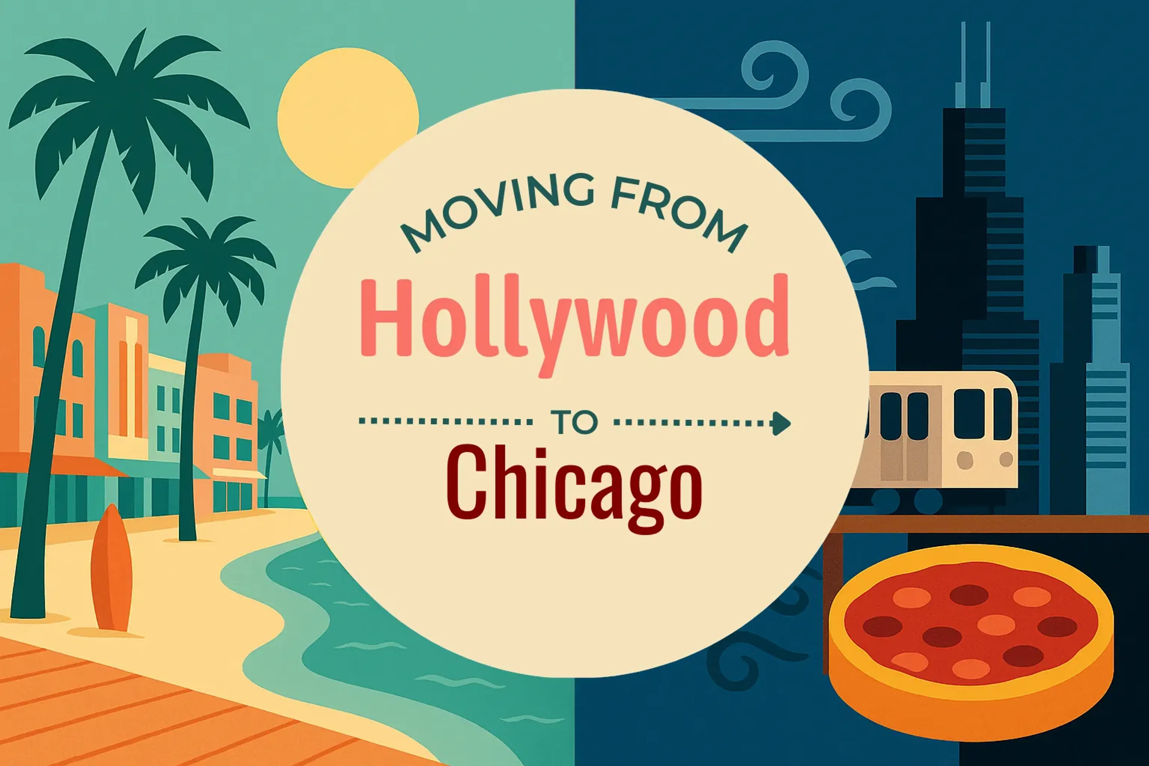 Side-by-side comparison of Hollywood to Chicago moving companies