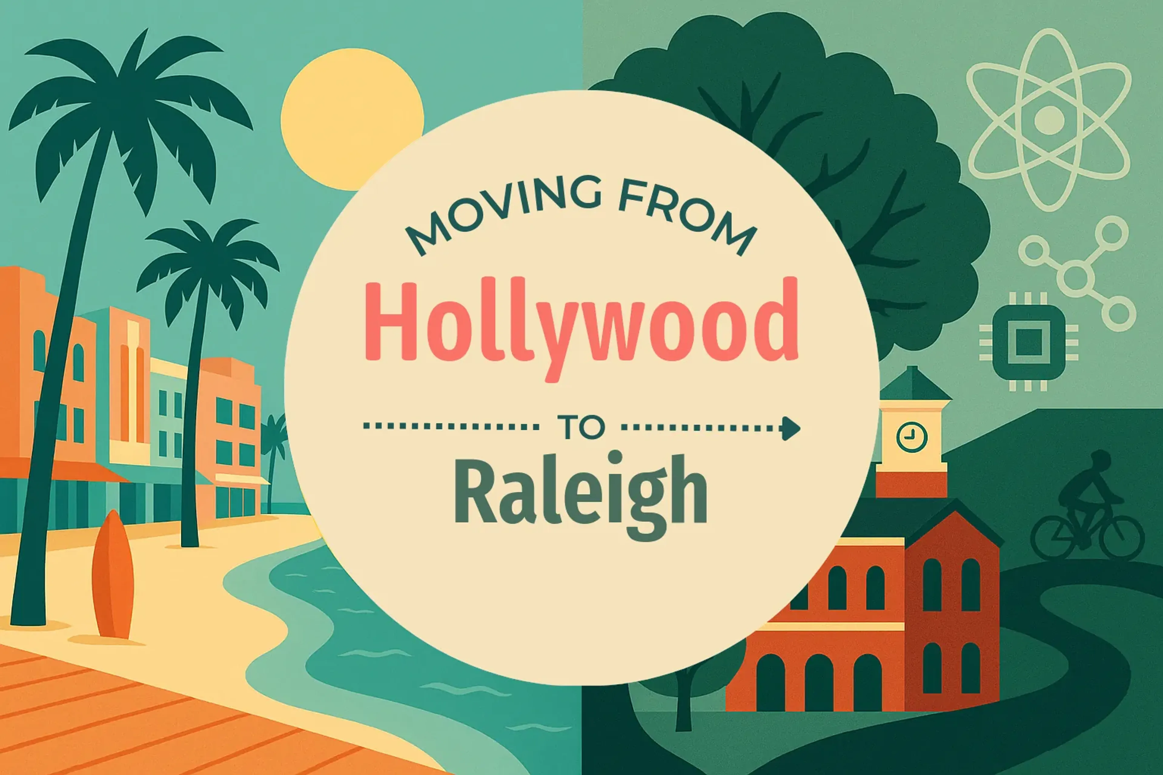Side-by-side comparison of Hollywood to Raleigh moving companies