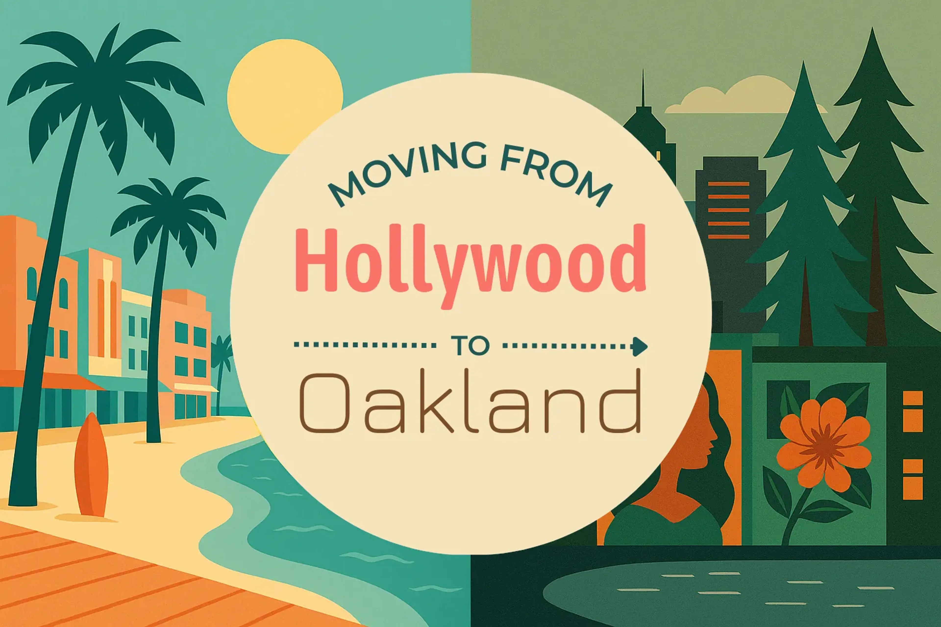 Side-by-side comparison of Hollywood to Oakland moving companies