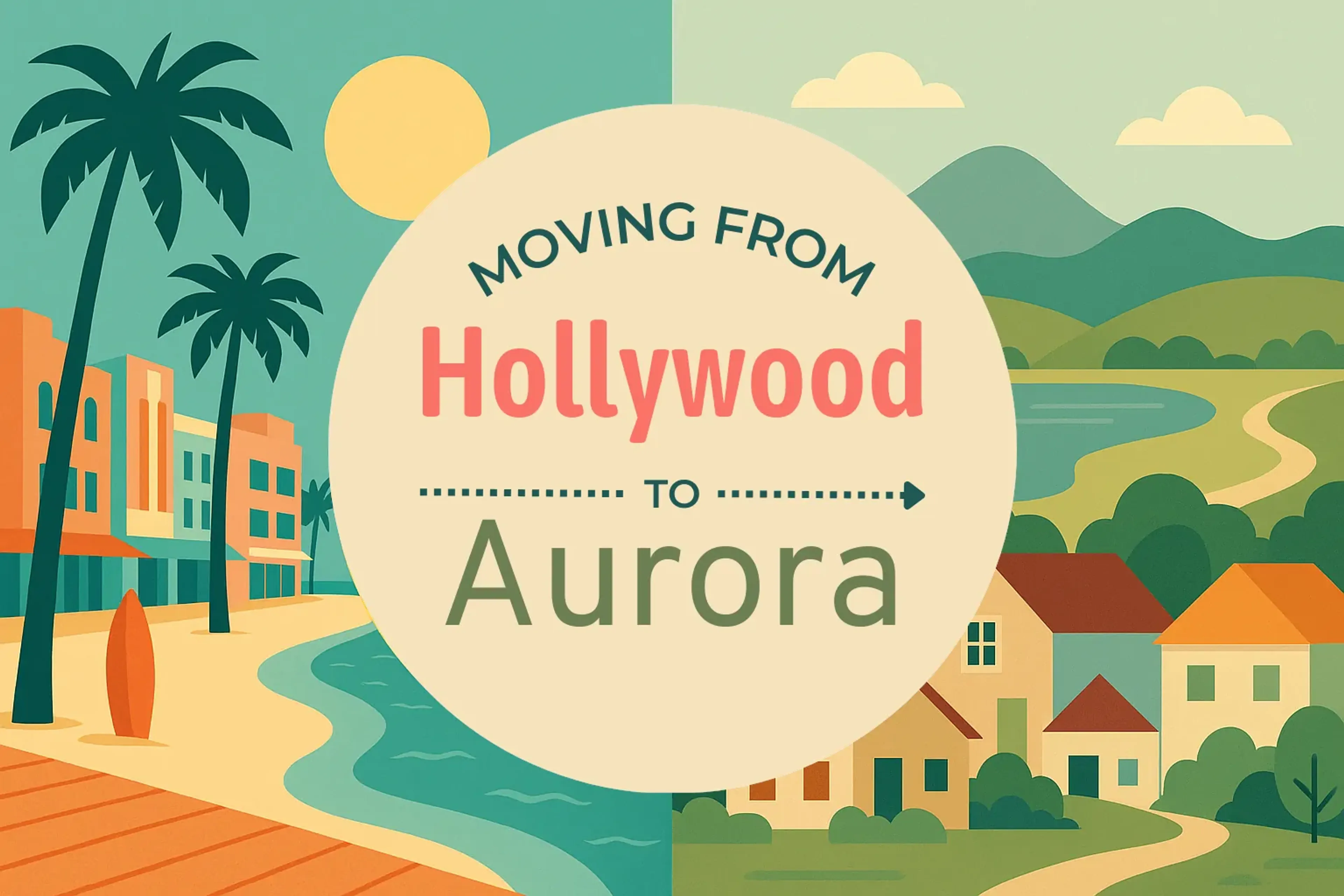 Side-by-side comparison of Hollywood to Aurora moving companies
