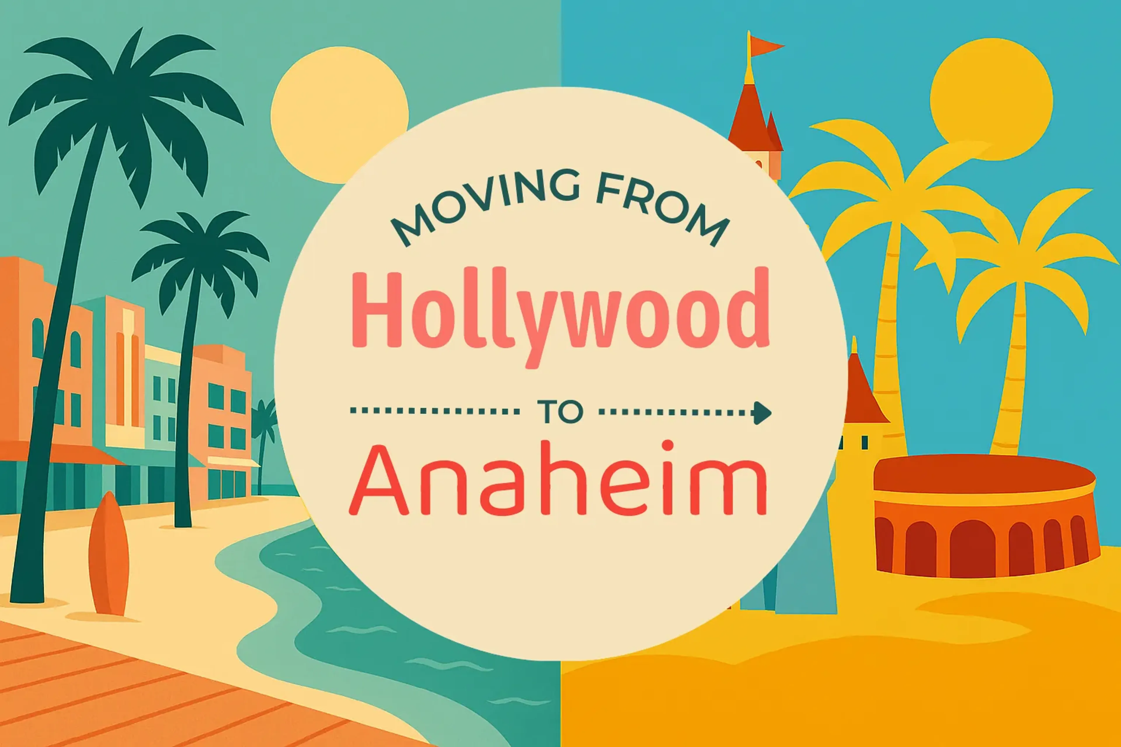 Side-by-side comparison of Hollywood to Anaheim moving companies
