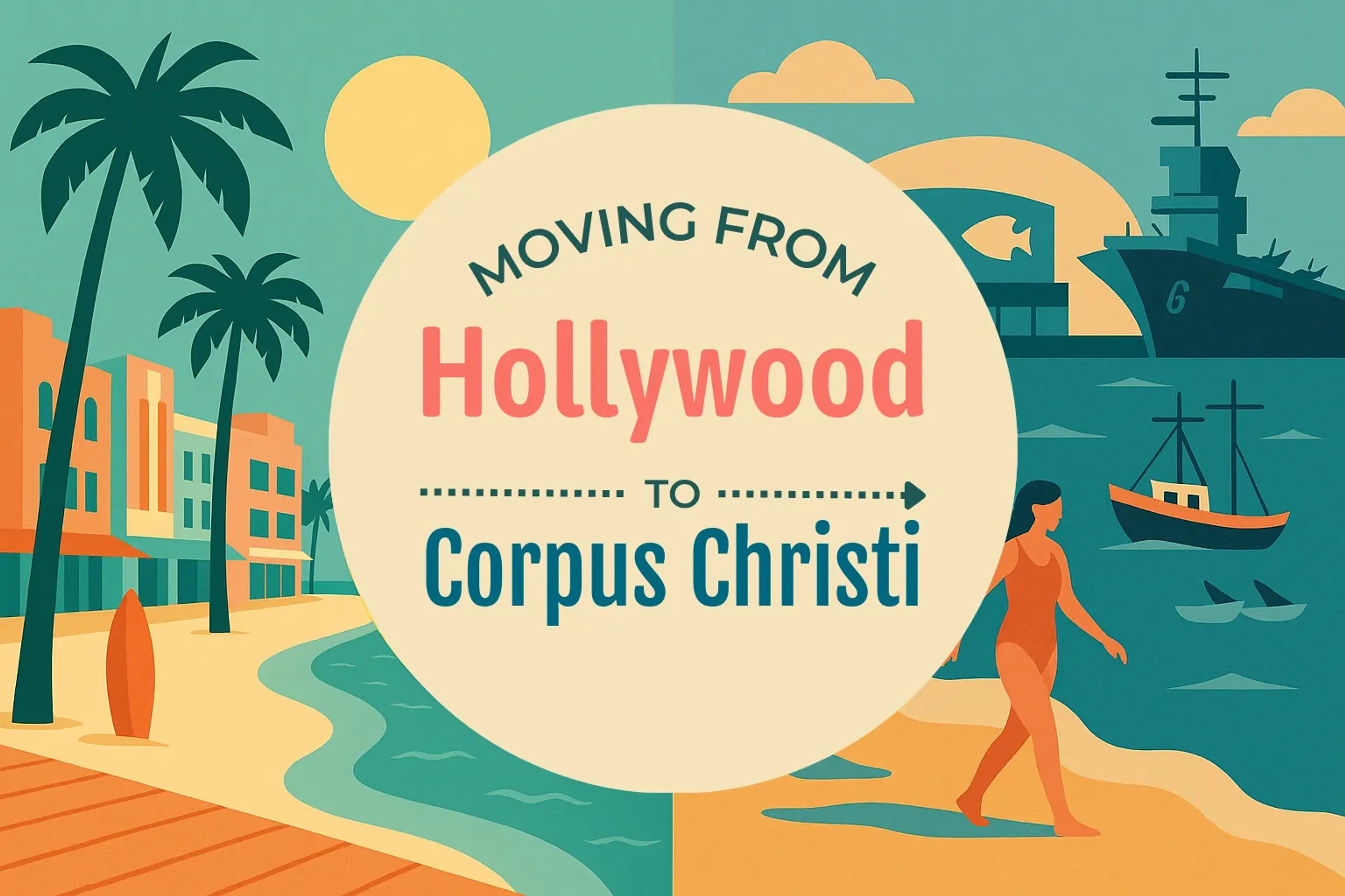 Side-by-side comparison of Hollywood to Corpus Christi moving companies