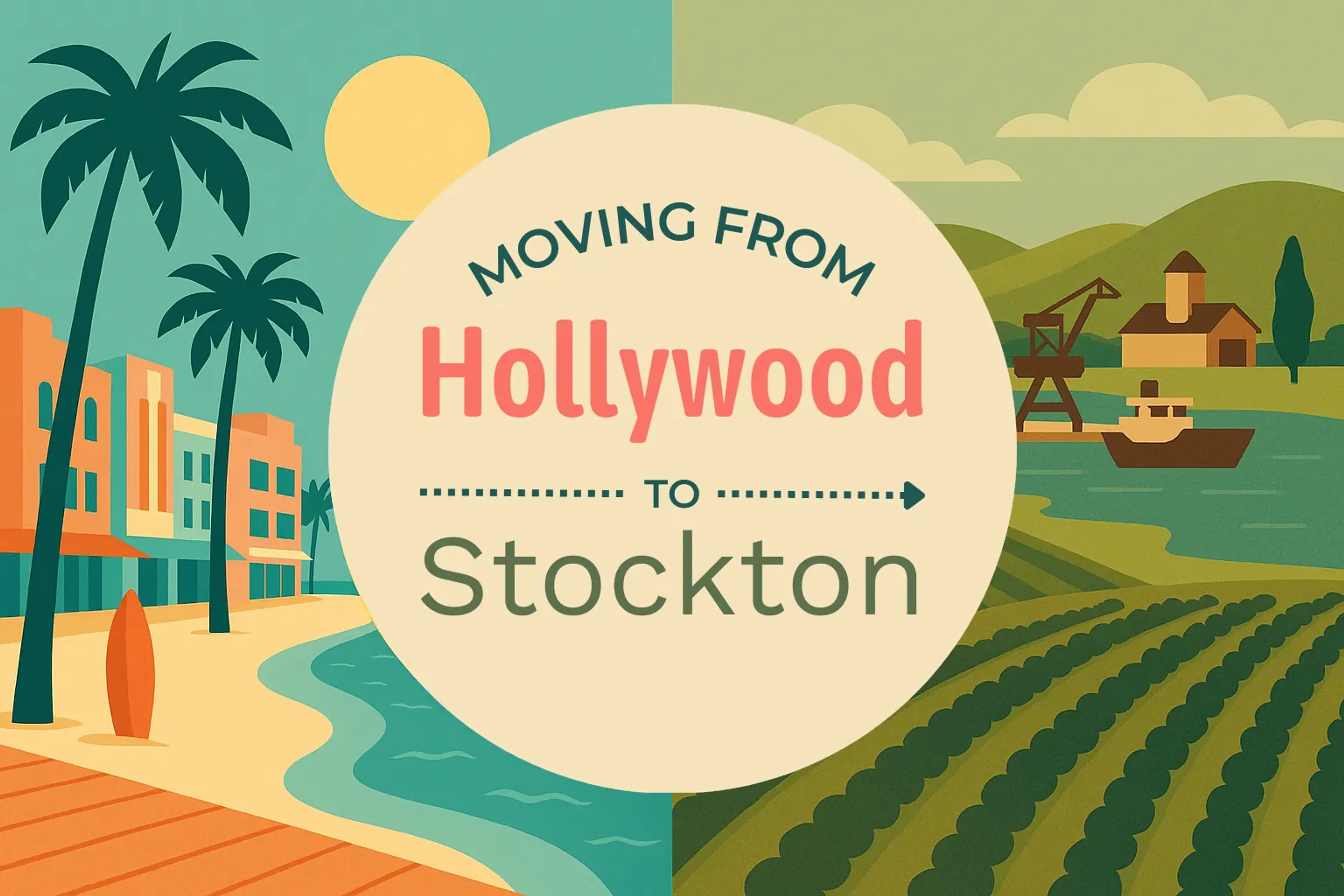 Side-by-side comparison of Hollywood to Stockton moving companies