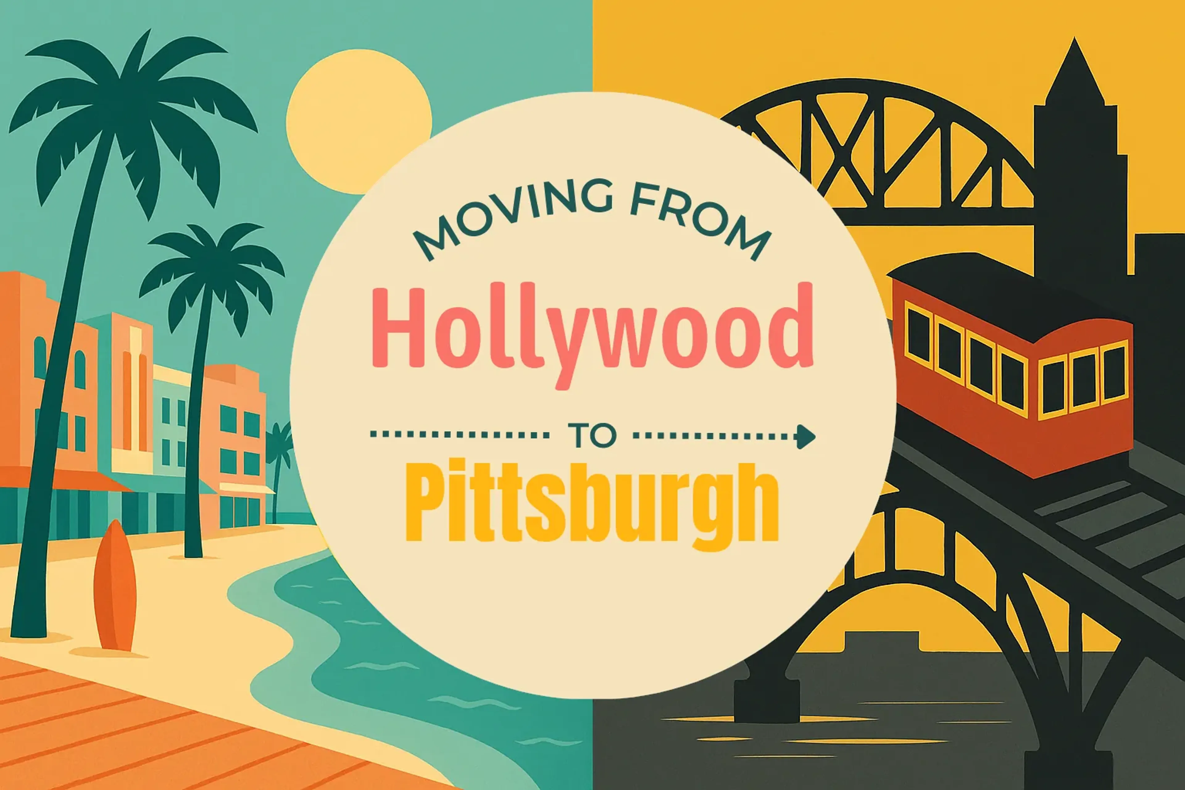 Side-by-side comparison of Hollywood to Pittsburgh moving companies