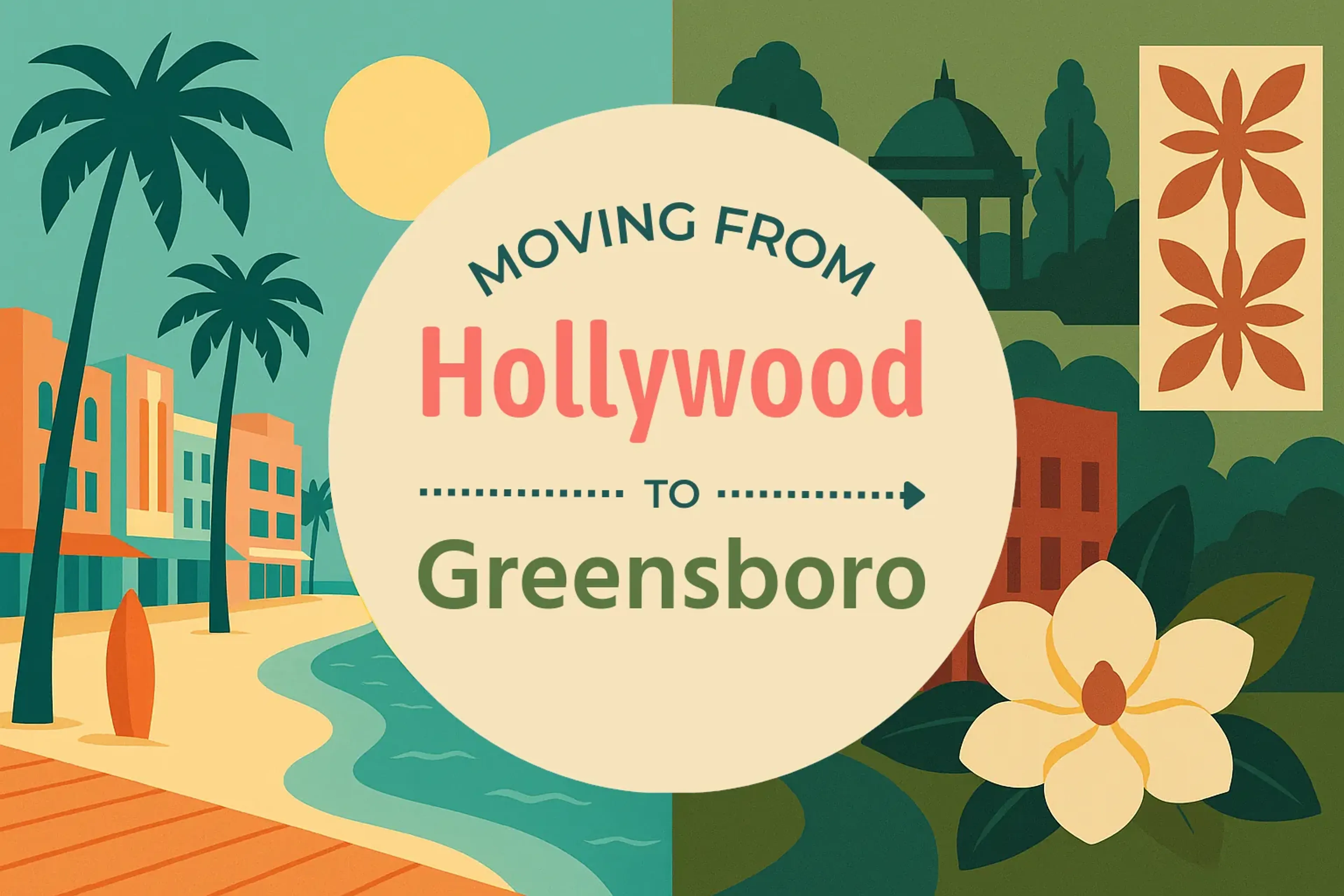 Side-by-side comparison of Hollywood to Greensboro moving companies