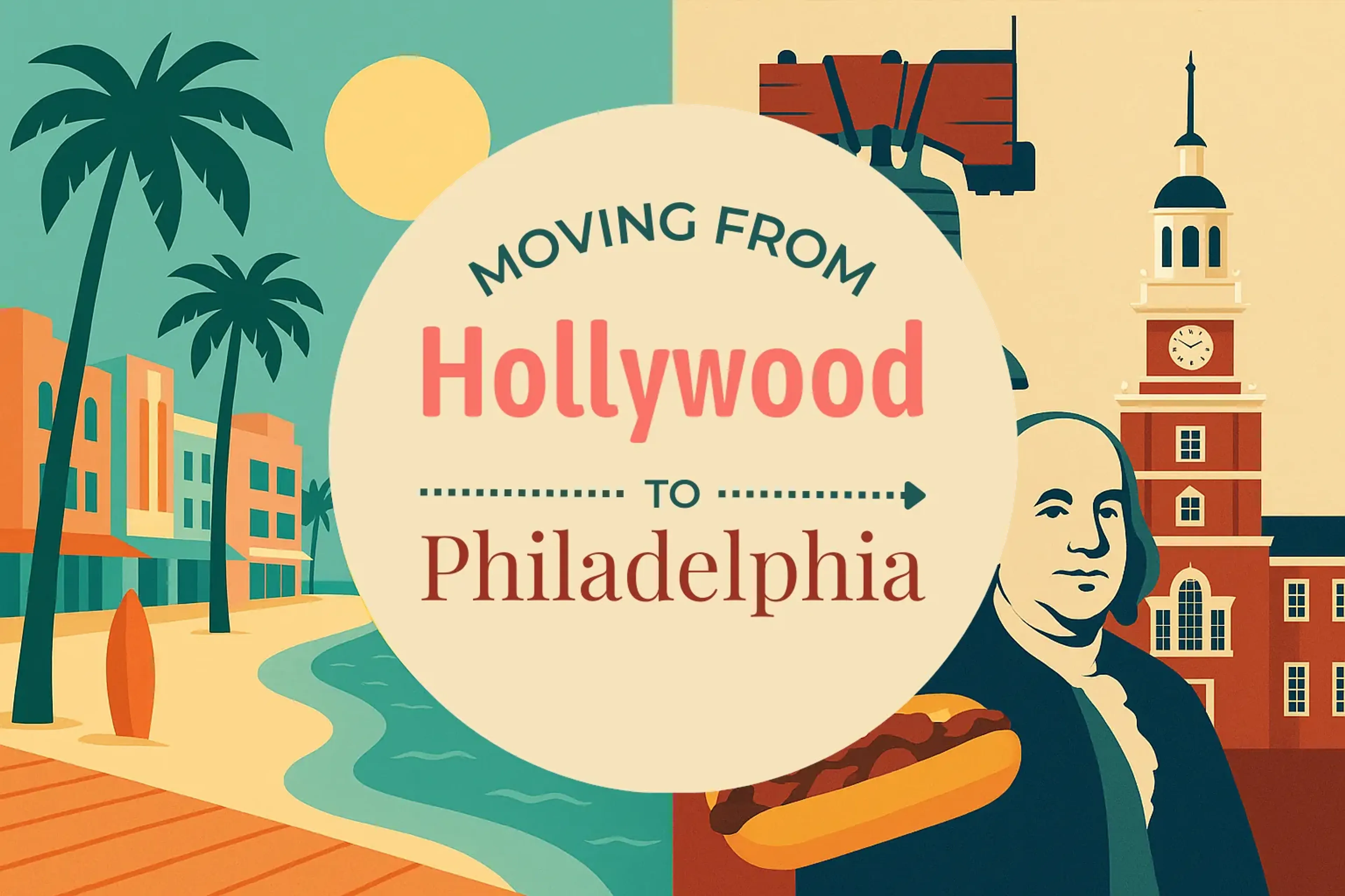 Side-by-side comparison of Hollywood to Philadelphia moving companies