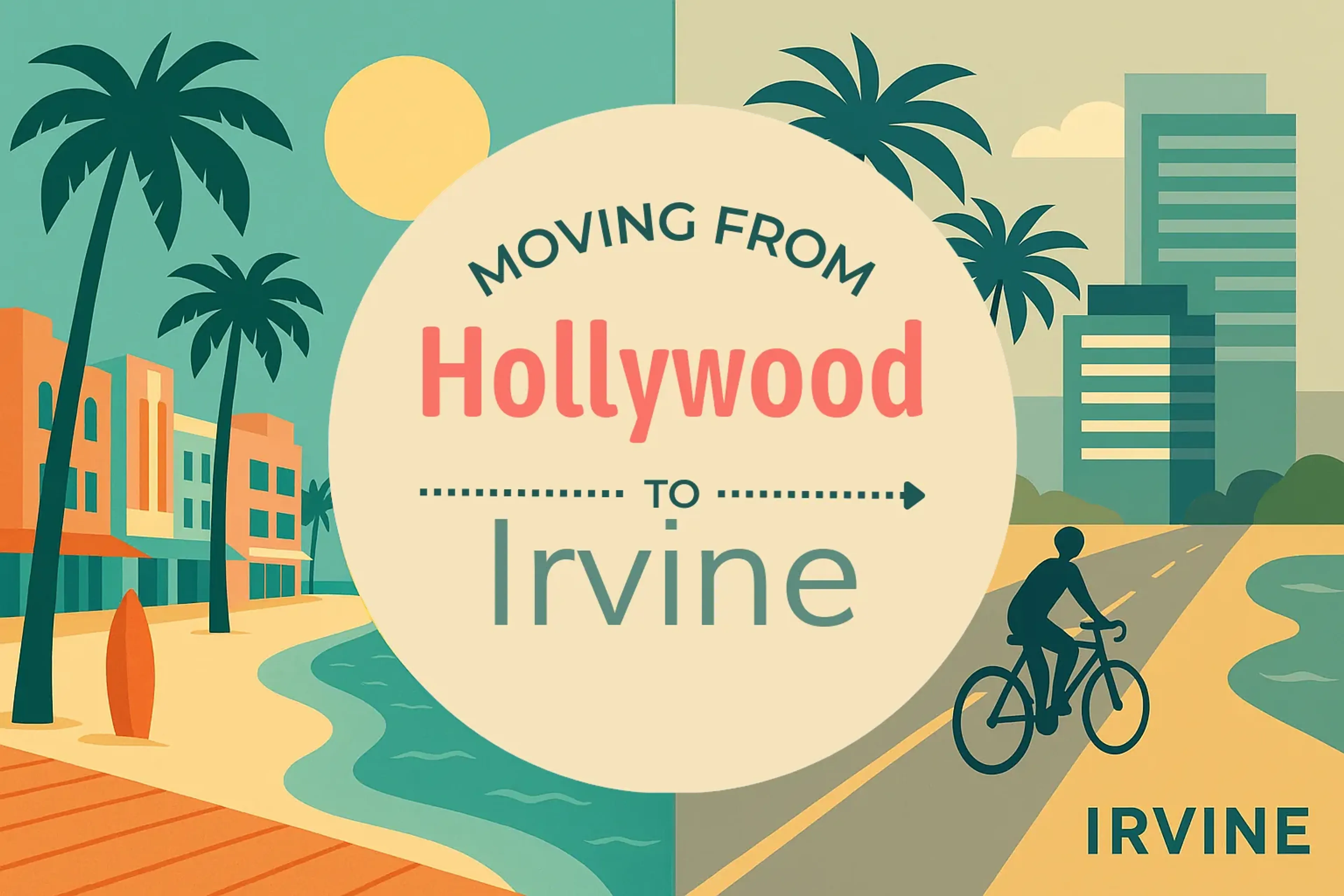 Side-by-side comparison of Hollywood to Irvine moving companies