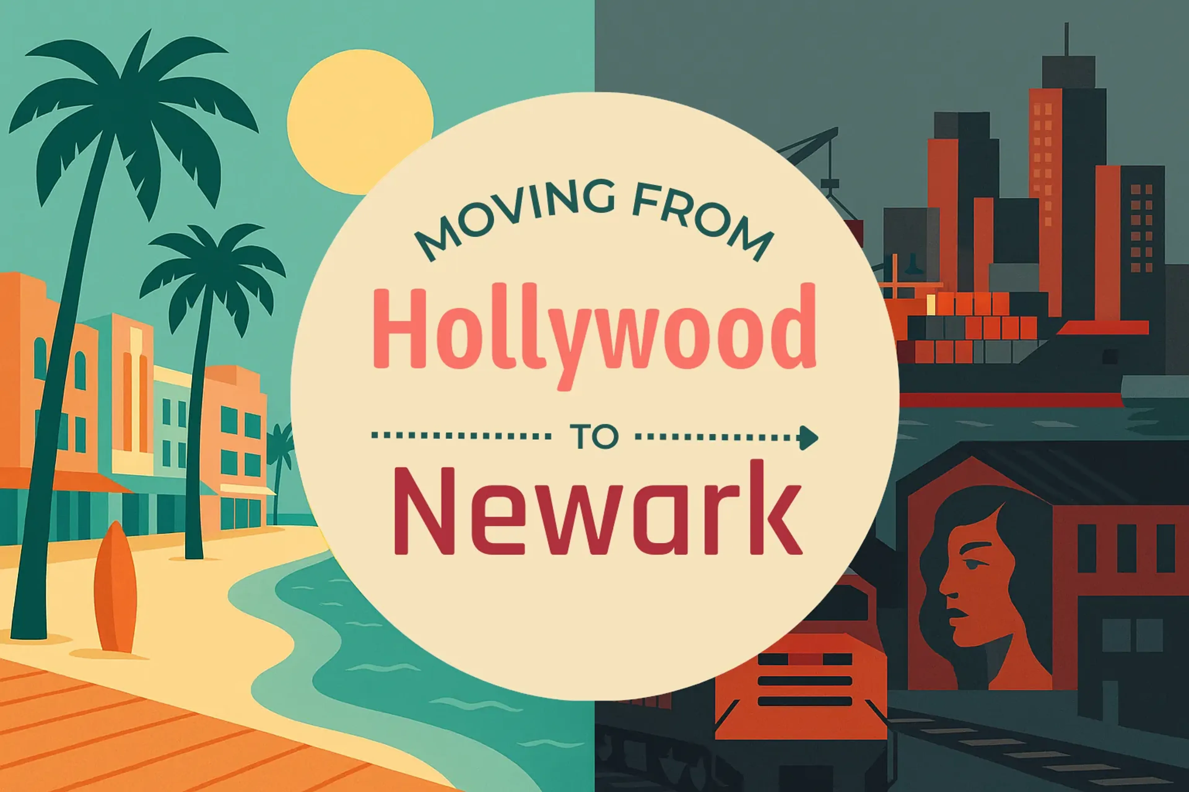 Side-by-side comparison of Hollywood to Newark moving companies