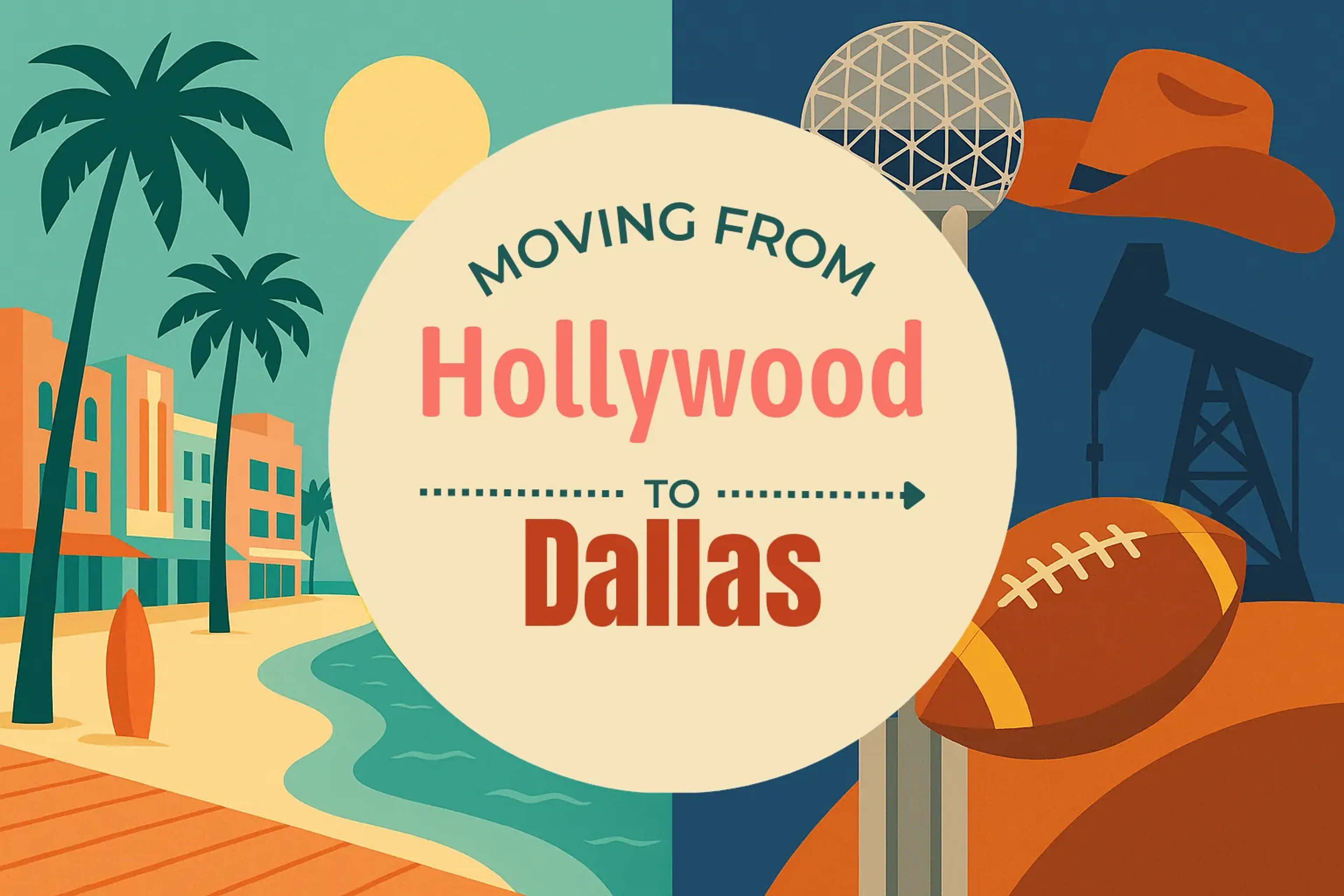 Side-by-side comparison of Hollywood to Dallas moving companies