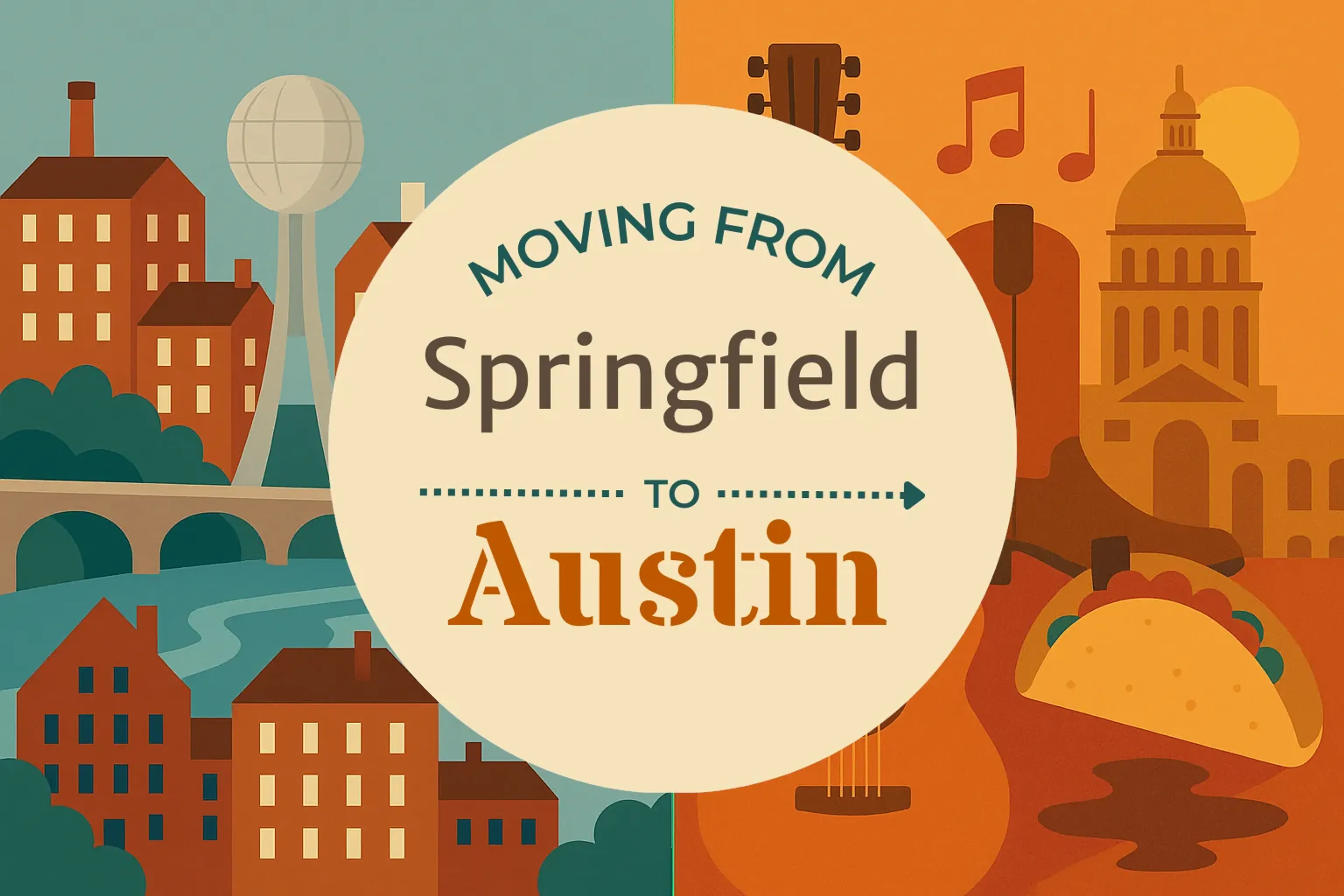 Side-by-side comparison of Springfield to Austin moving companies