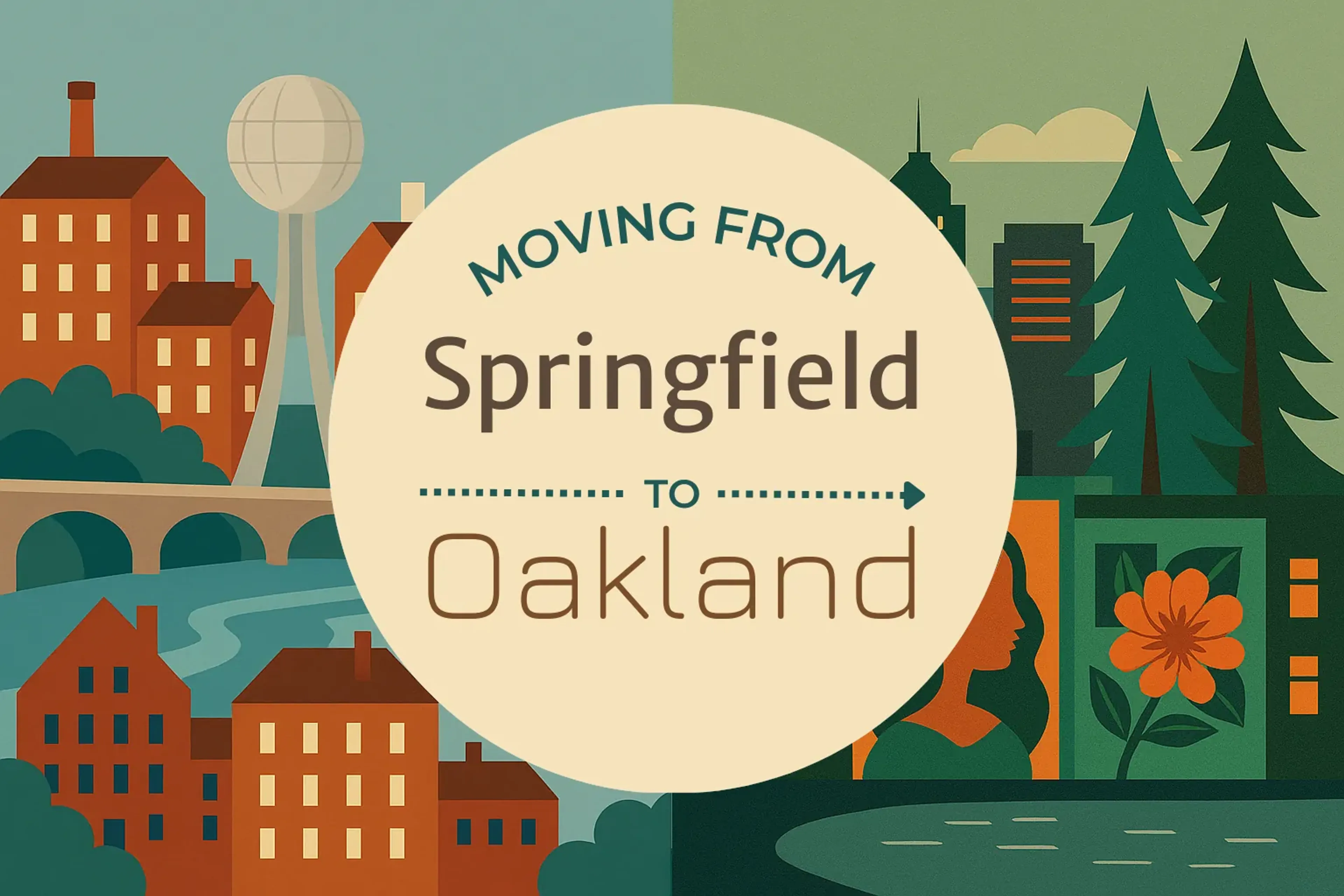 Side-by-side comparison of Springfield to Oakland moving companies