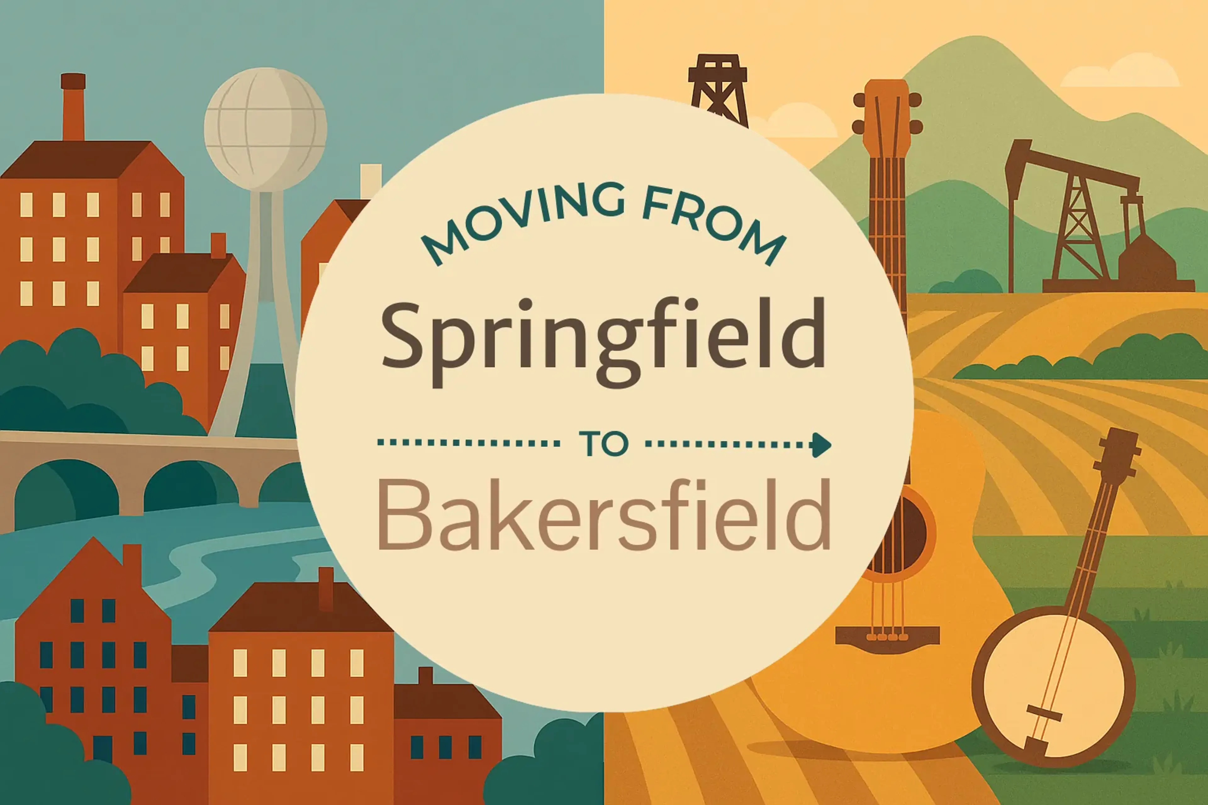 Side-by-side comparison of Springfield to Bakersfield moving companies