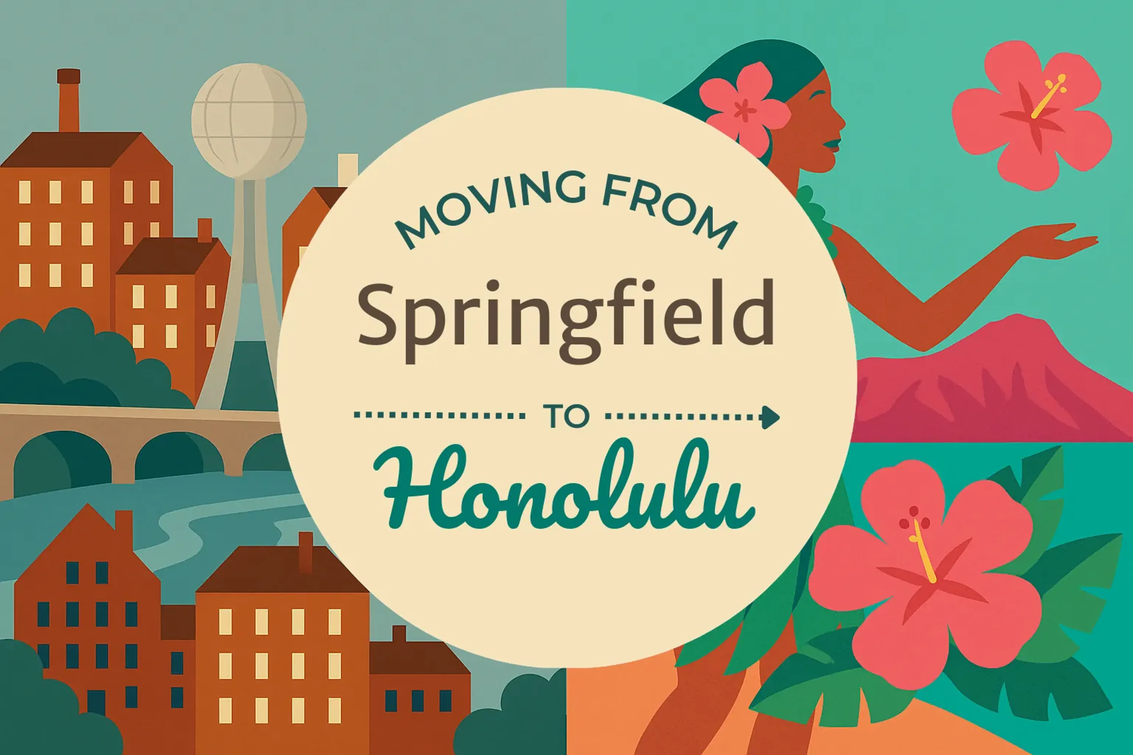 Side-by-side comparison of Springfield to Honolulu moving companies
