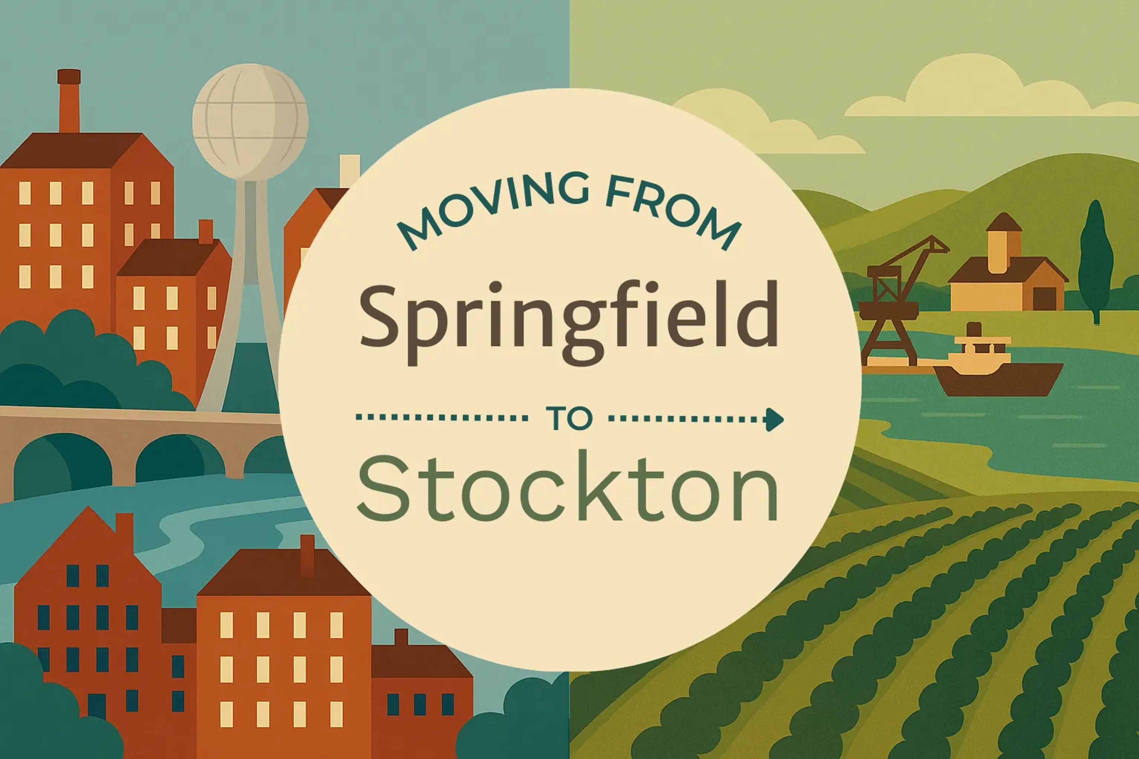 Side-by-side comparison of Springfield to Stockton moving companies
