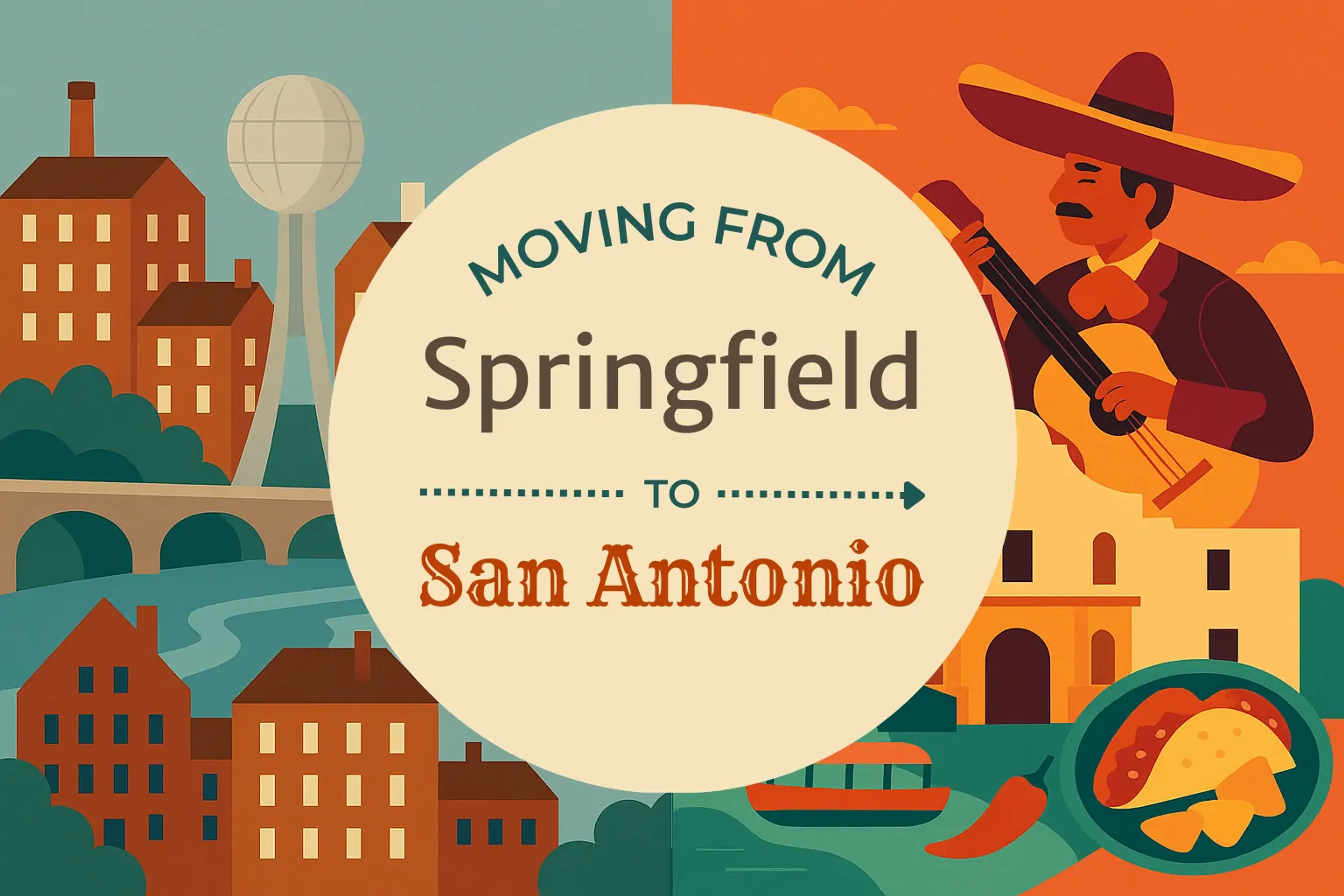 Side-by-side comparison of Springfield to San Antonio moving companies