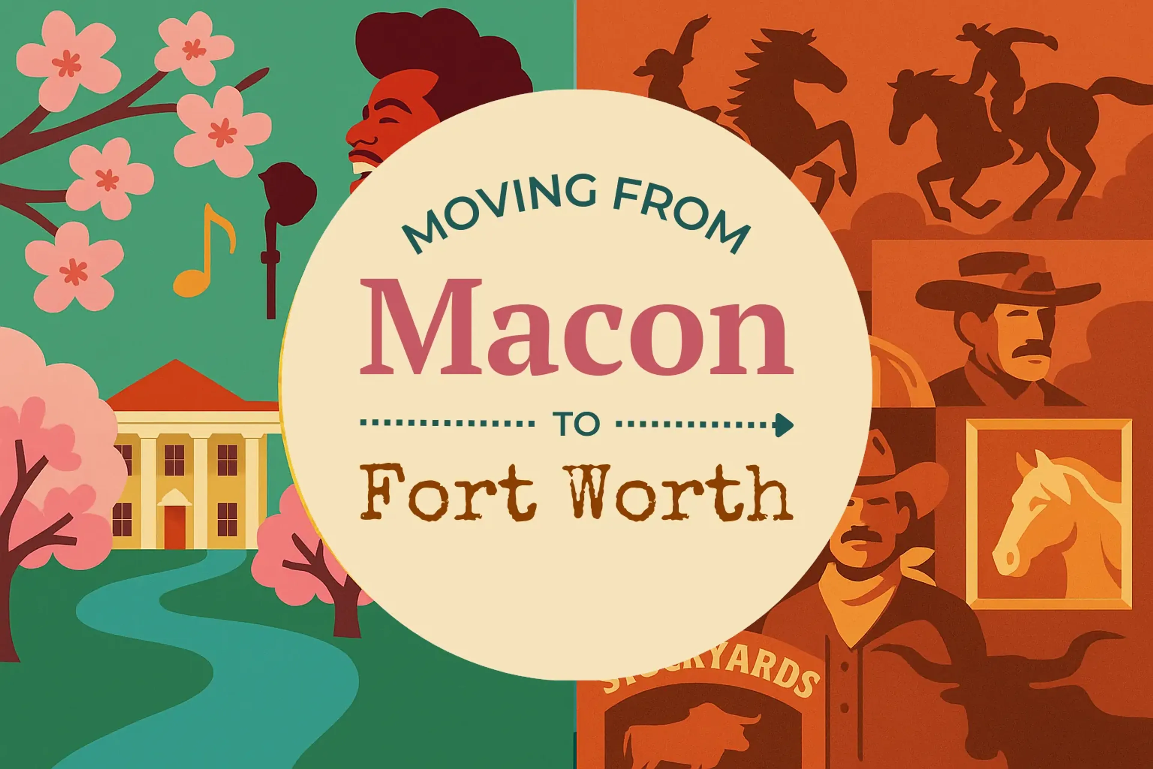 Side-by-side comparison of Macon to Fort Worth moving companies