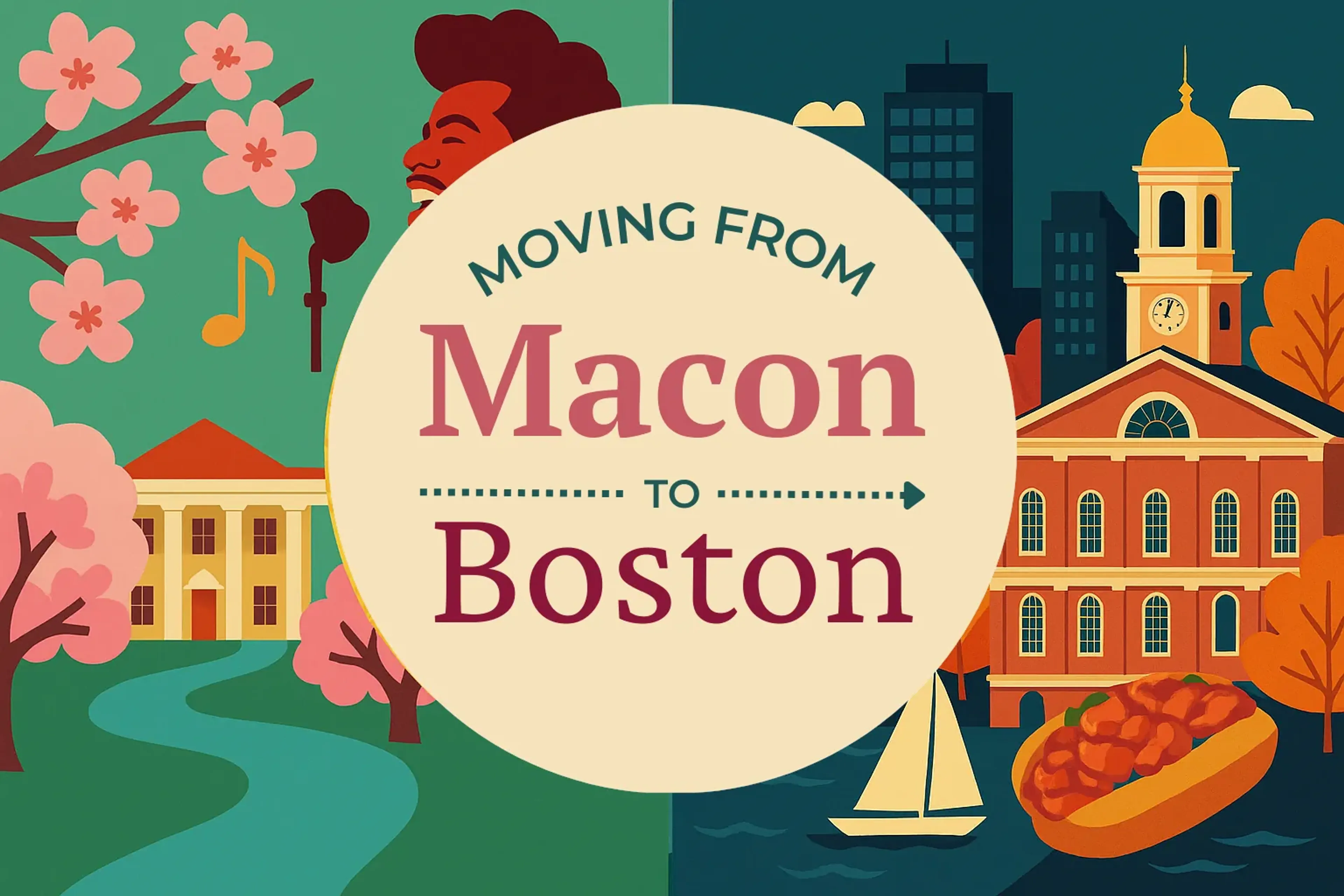 Side-by-side comparison of Macon to Boston moving companies