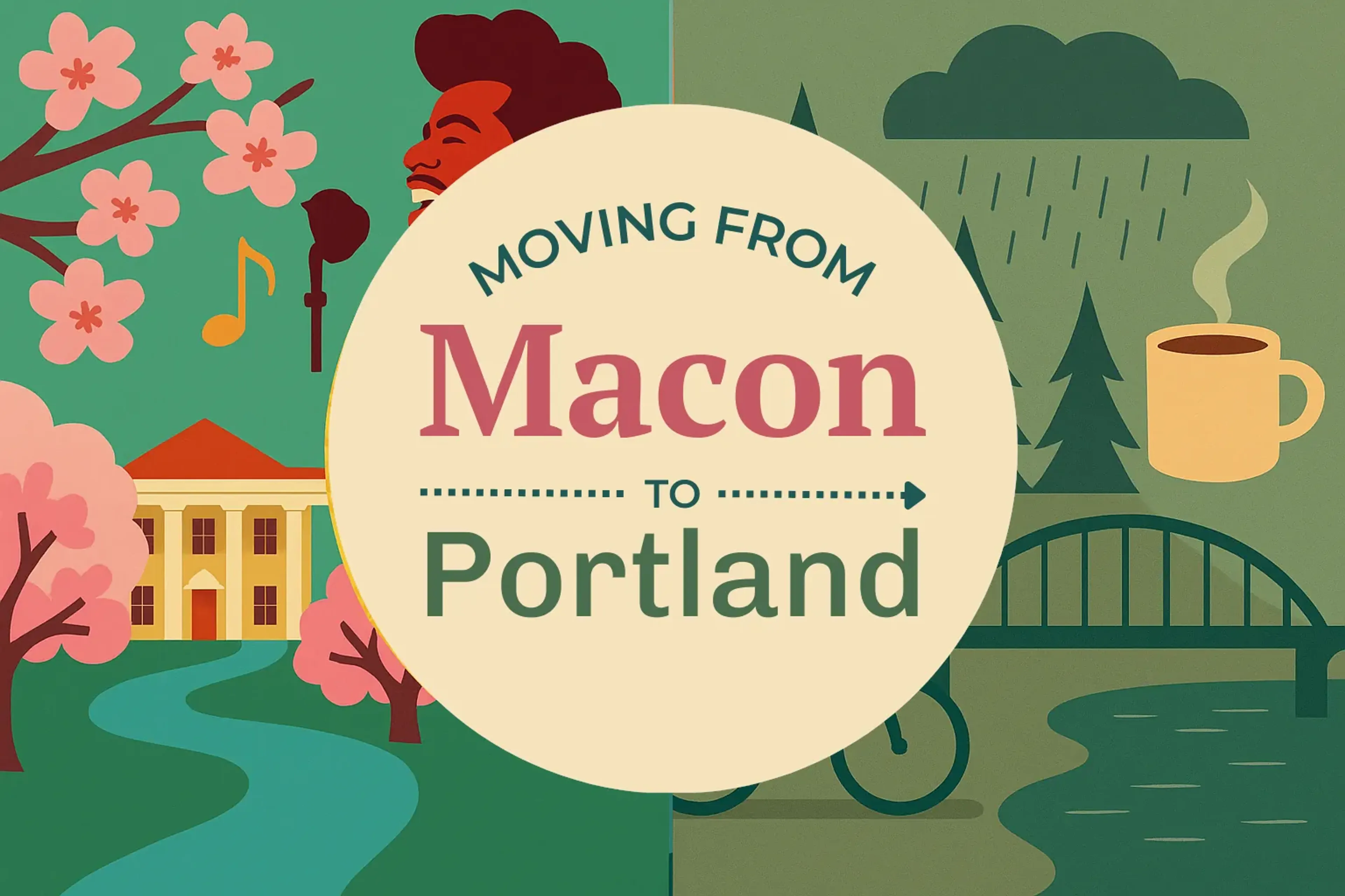 Side-by-side comparison of Macon to Portland moving companies