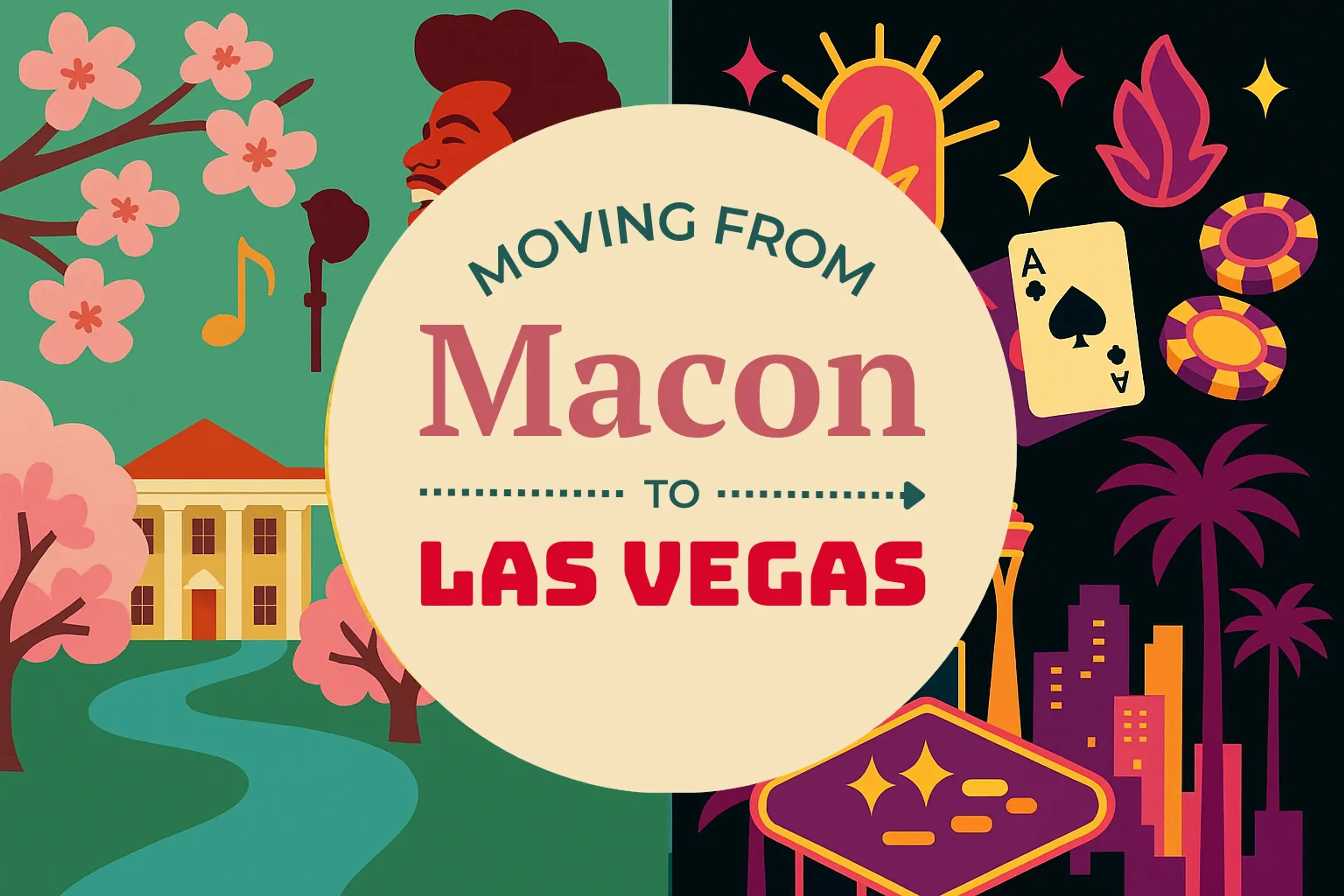 Side-by-side comparison of Macon to Las Vegas moving companies