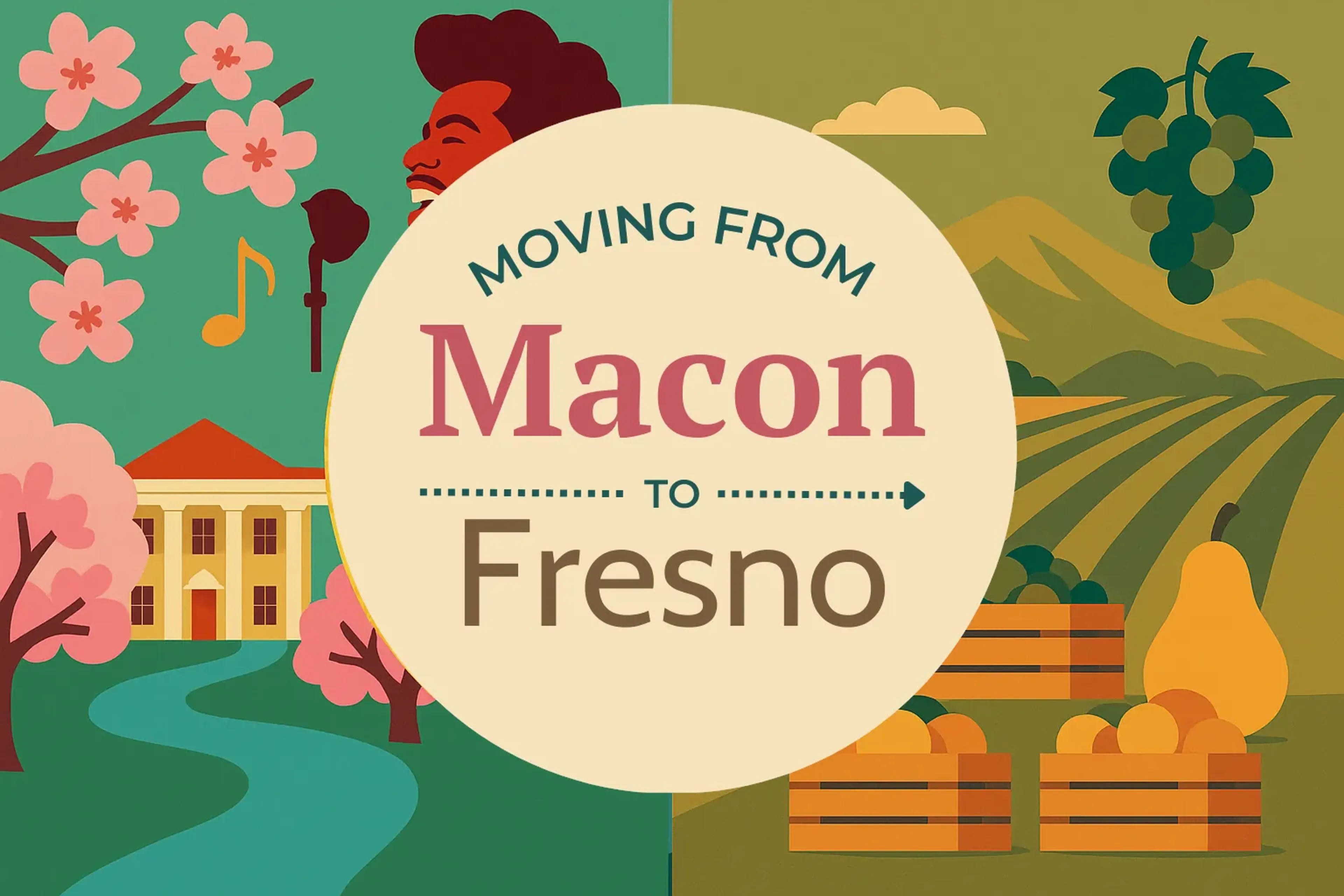 Side-by-side comparison of Macon to Fresno moving companies