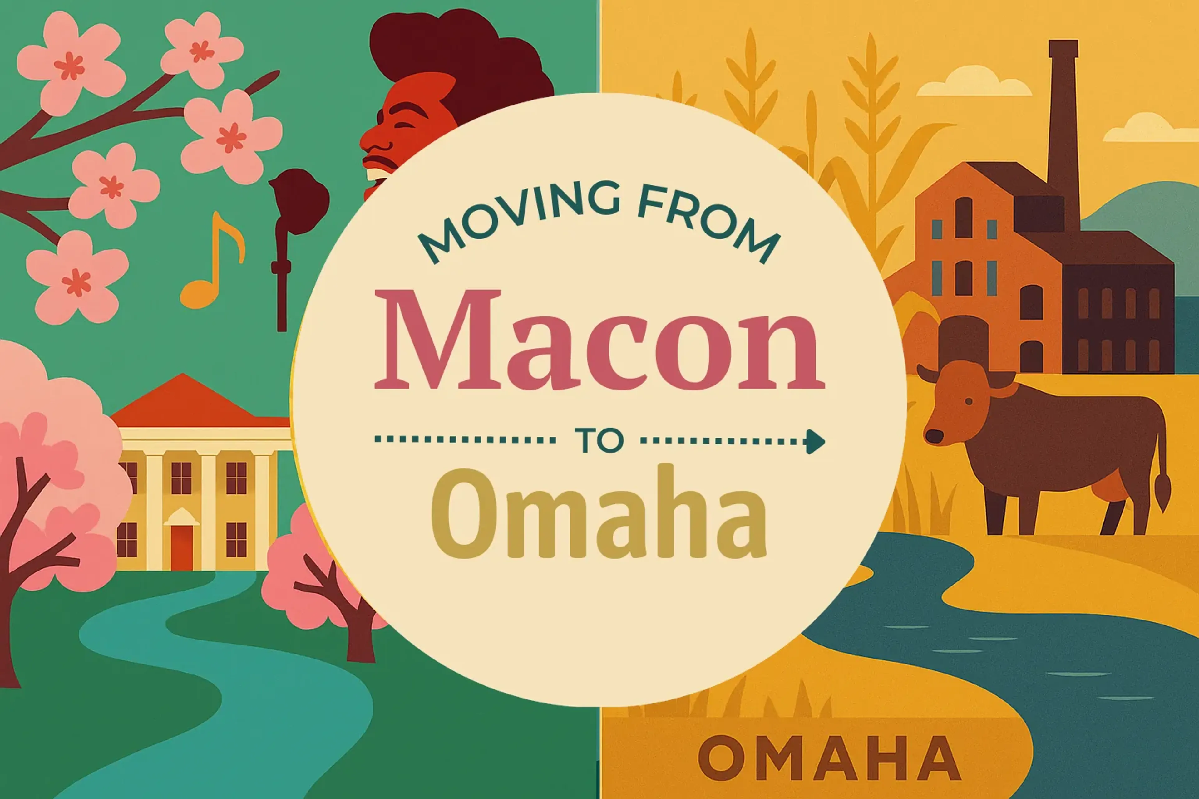 Side-by-side comparison of Macon to Omaha moving companies