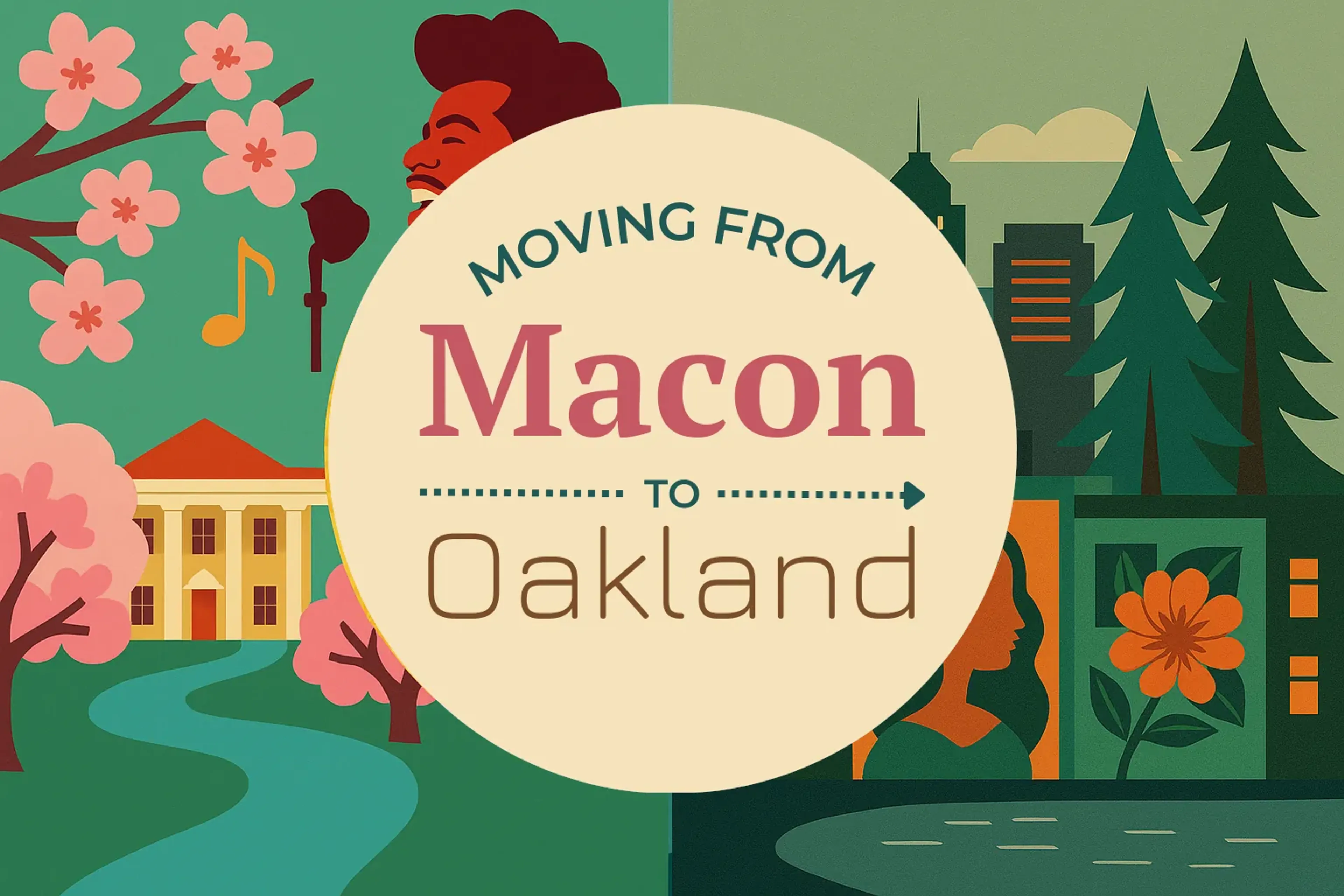 Side-by-side comparison of Macon to Oakland moving companies