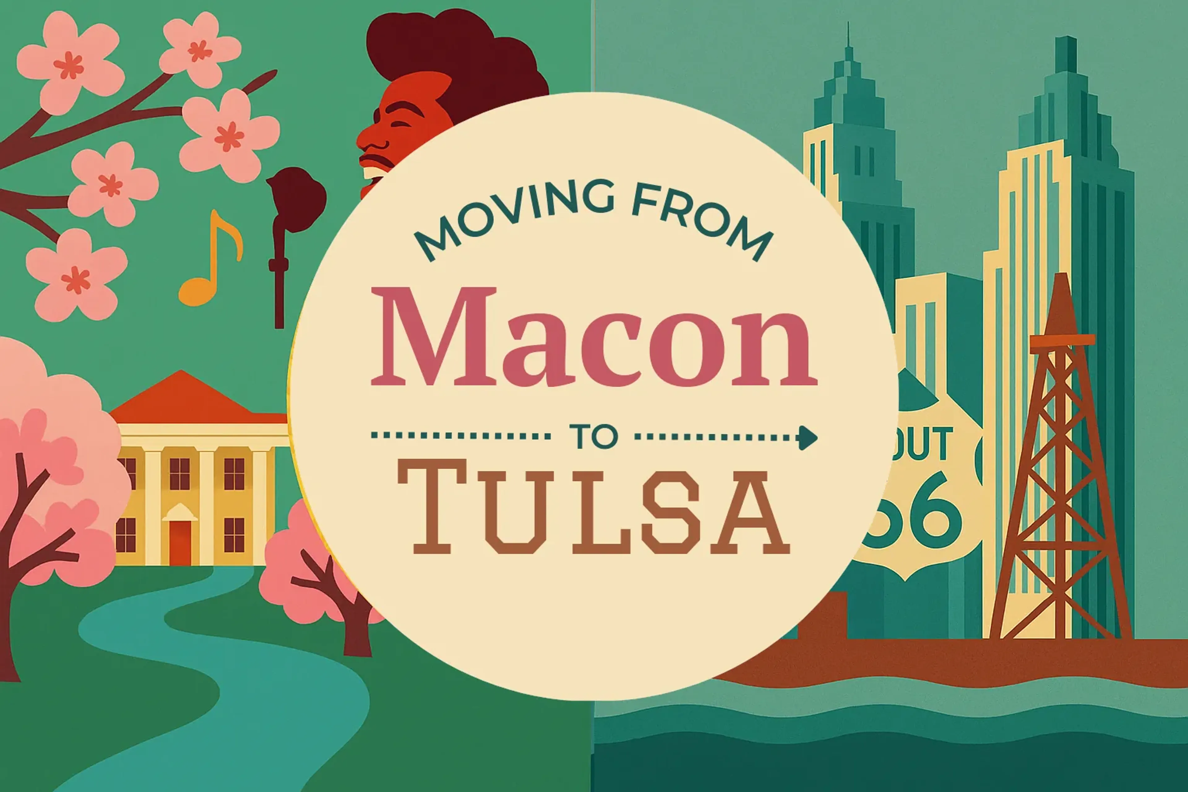 Side-by-side comparison of Macon to Tulsa moving companies