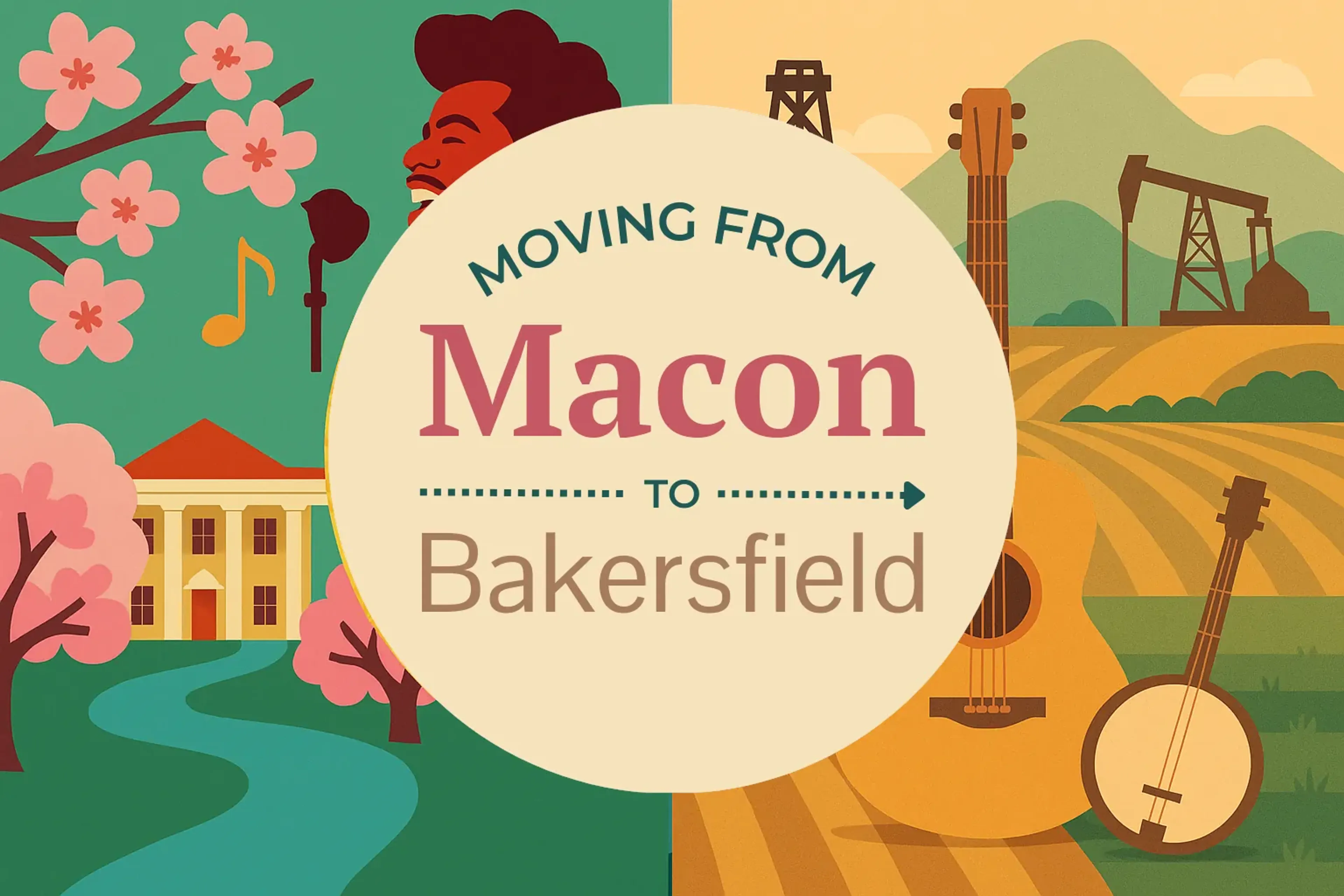Side-by-side comparison of Macon to Bakersfield moving companies