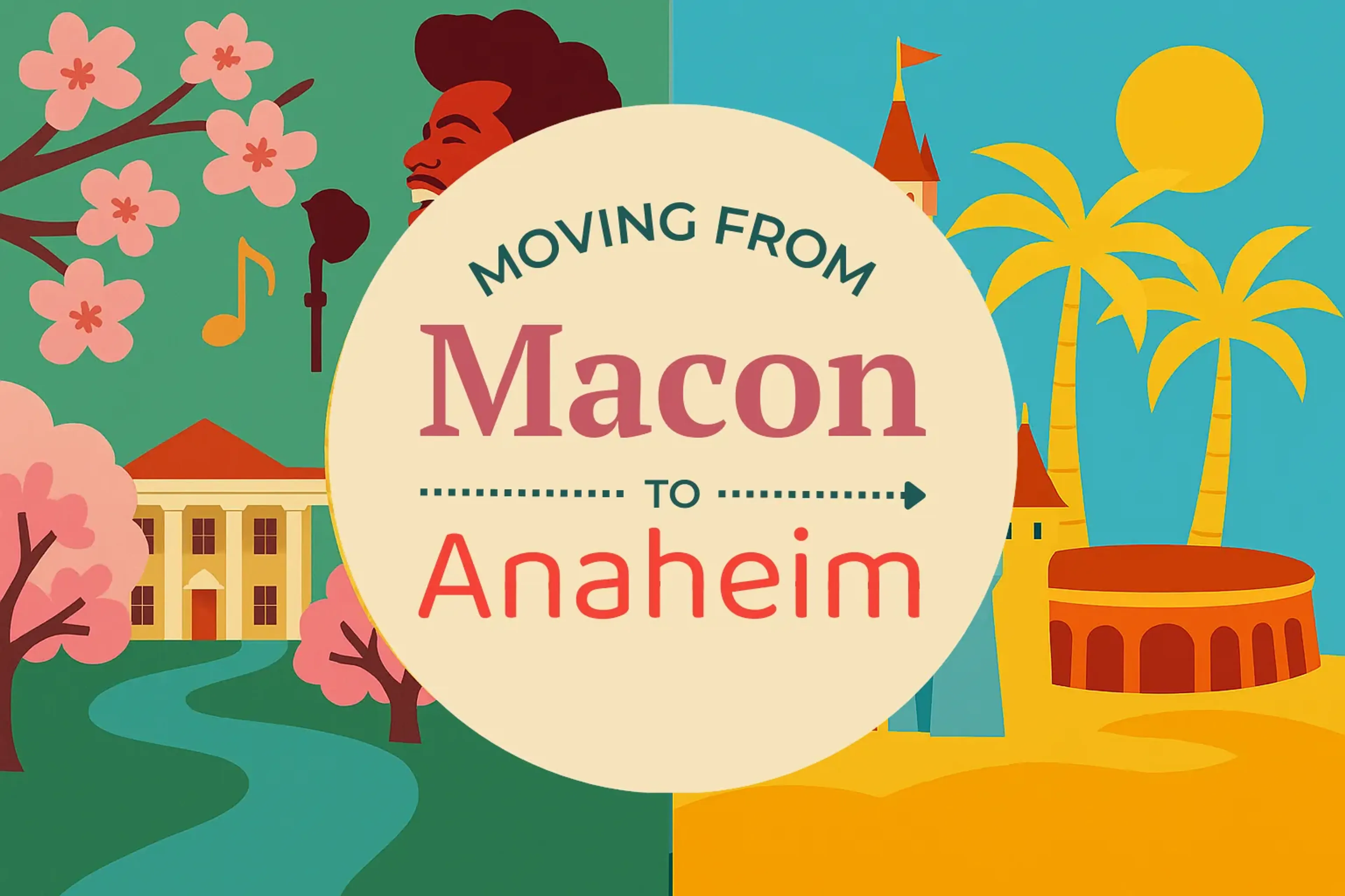 Side-by-side comparison of Macon to Anaheim moving companies