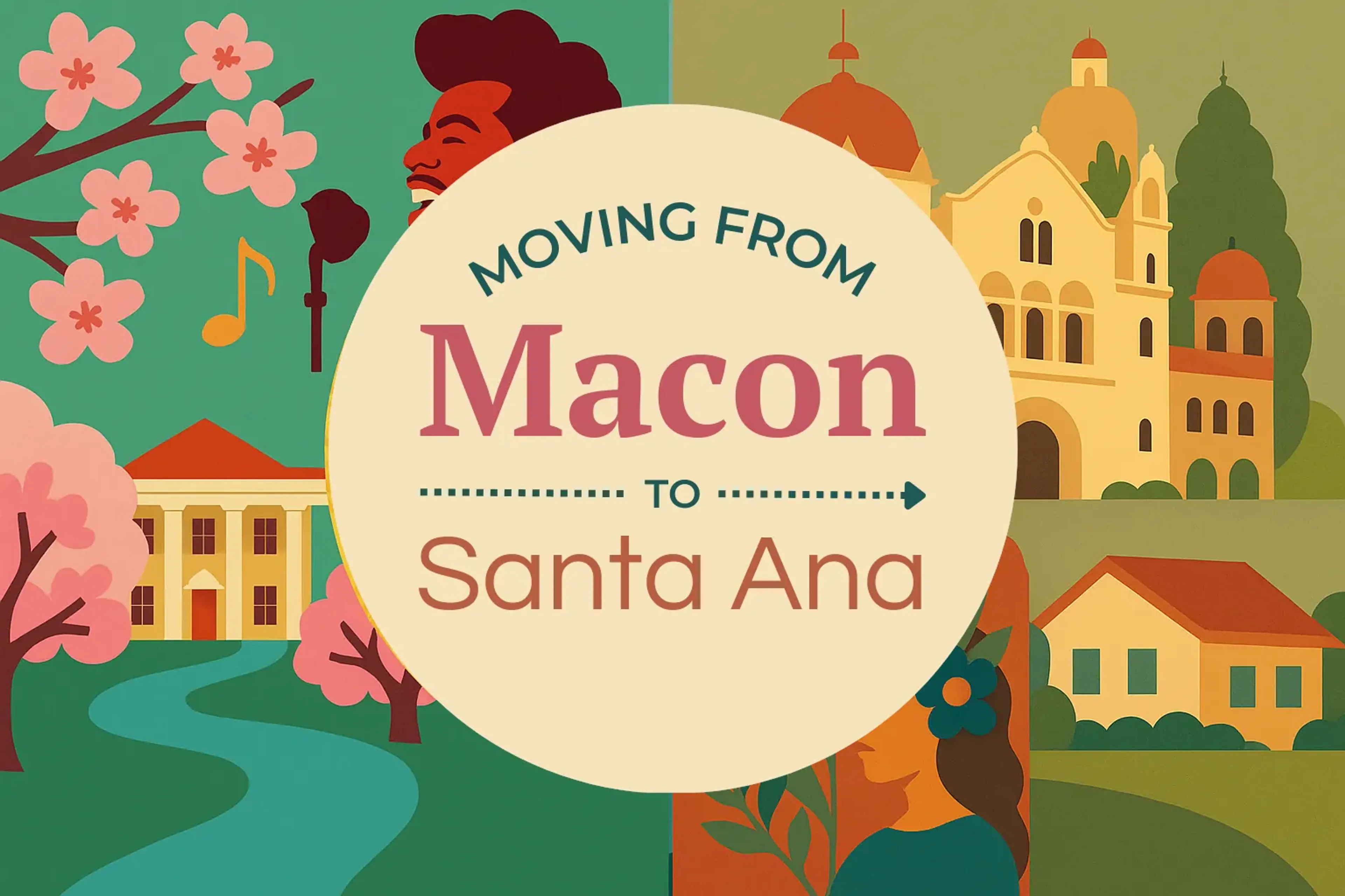 Side-by-side comparison of Macon to Santa Ana moving companies