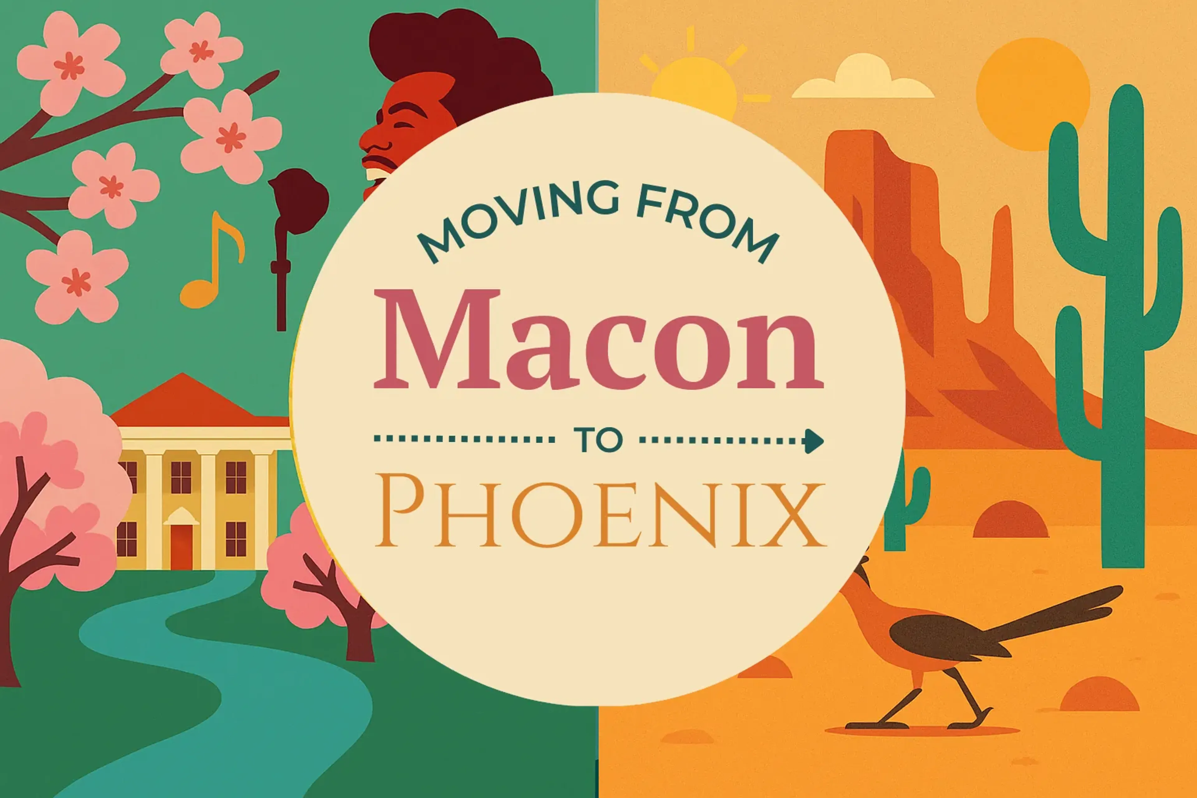 Side-by-side comparison of Macon to Phoenix moving companies