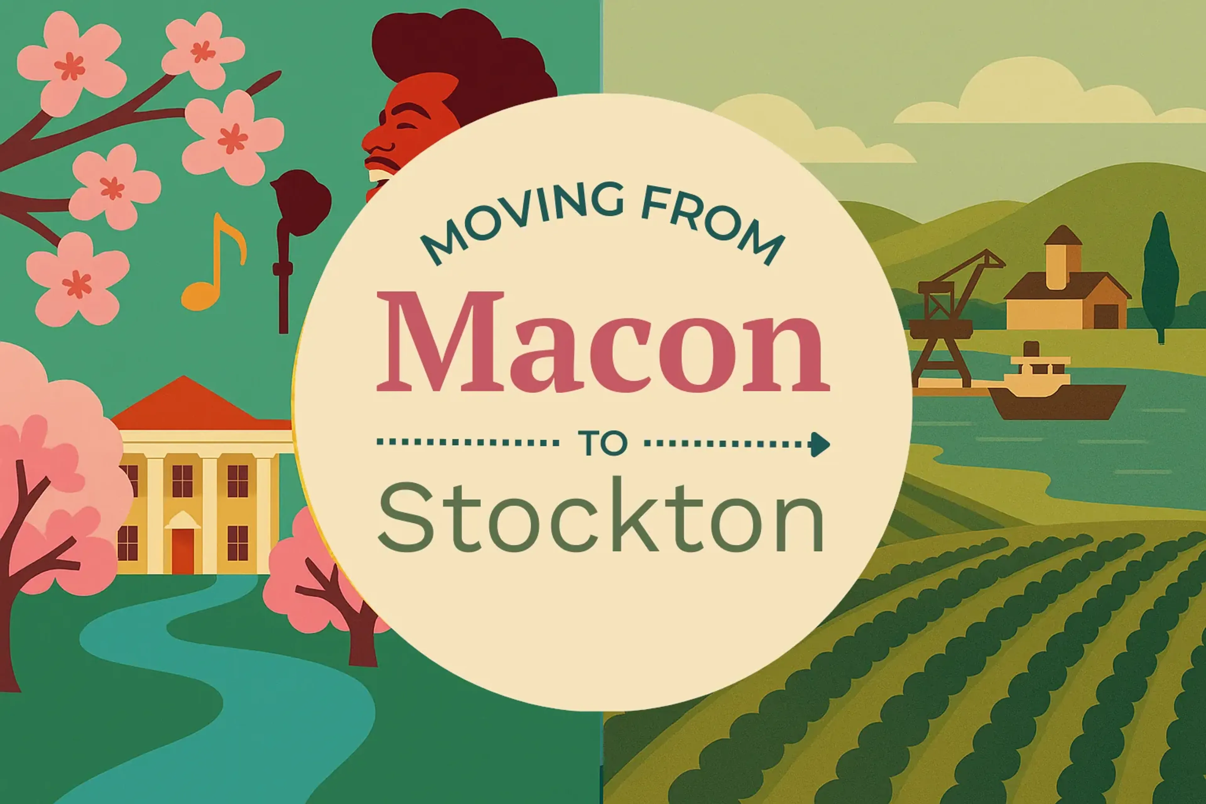 Side-by-side comparison of Macon to Stockton moving companies